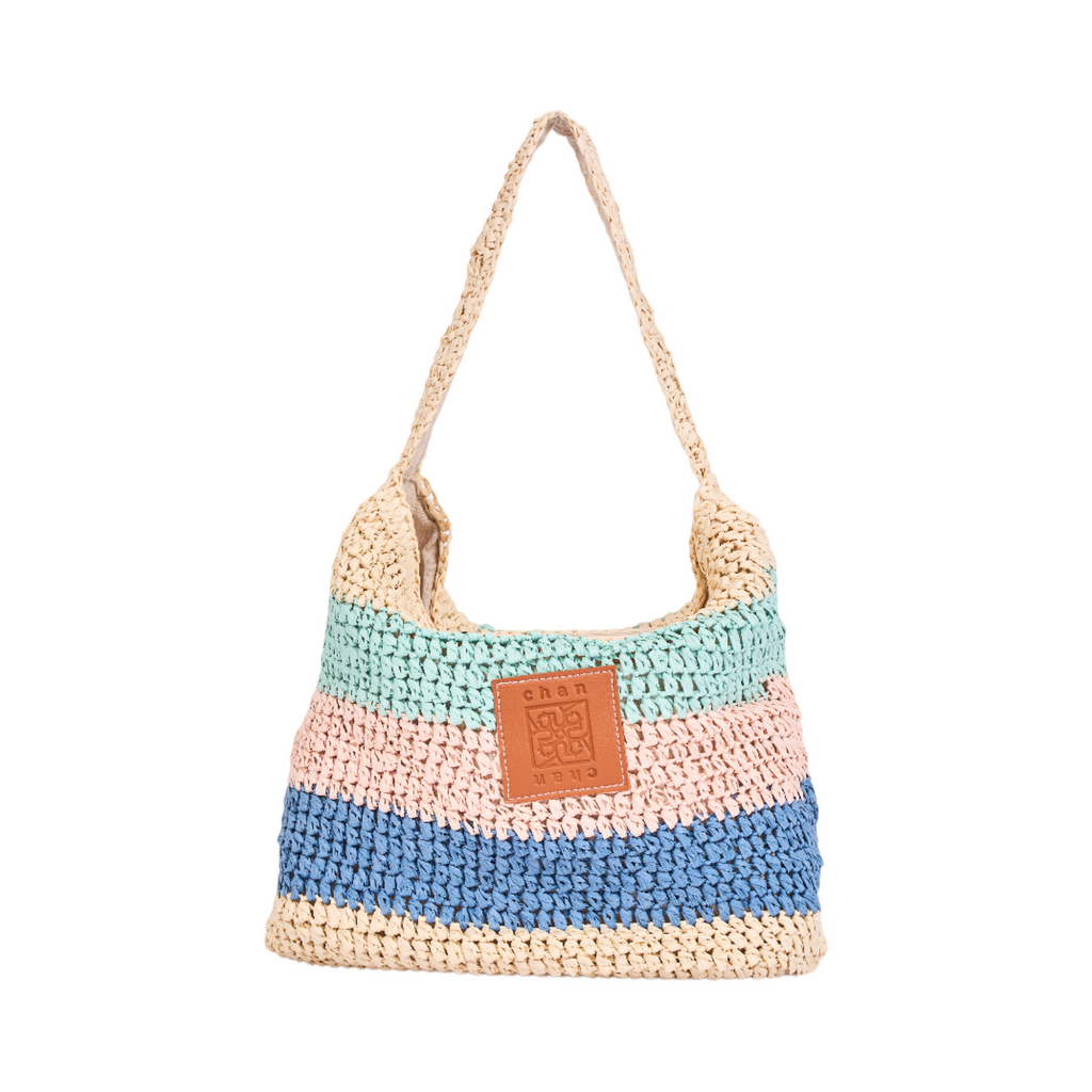 Everyday Earth – Multicolor Straw Tote Bag – Blue