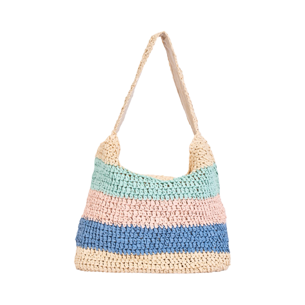 Everyday Earth – Multicolor Straw Tote Bag – Blue