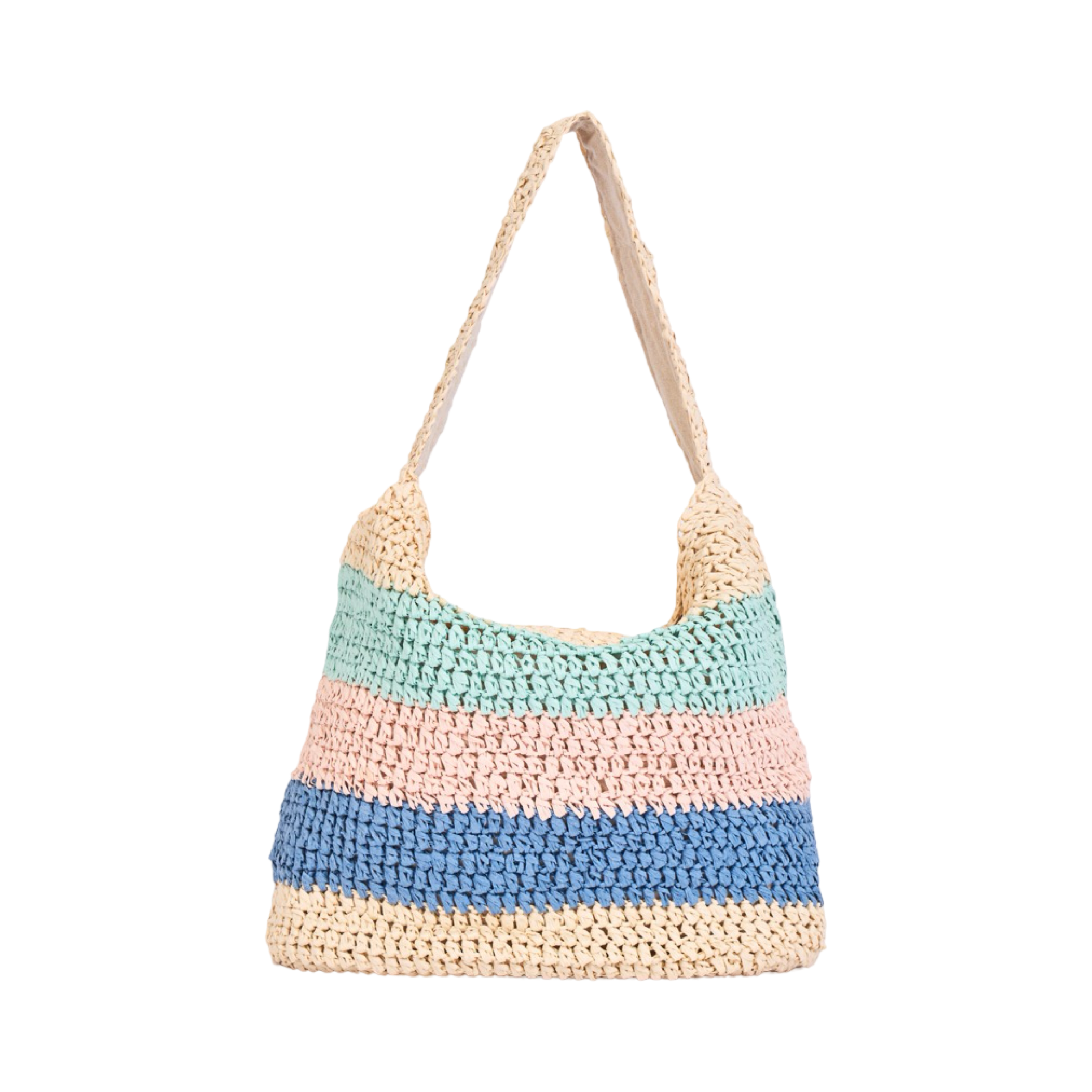 Everyday Earth – Multicolor Straw Tote Bag – Blue