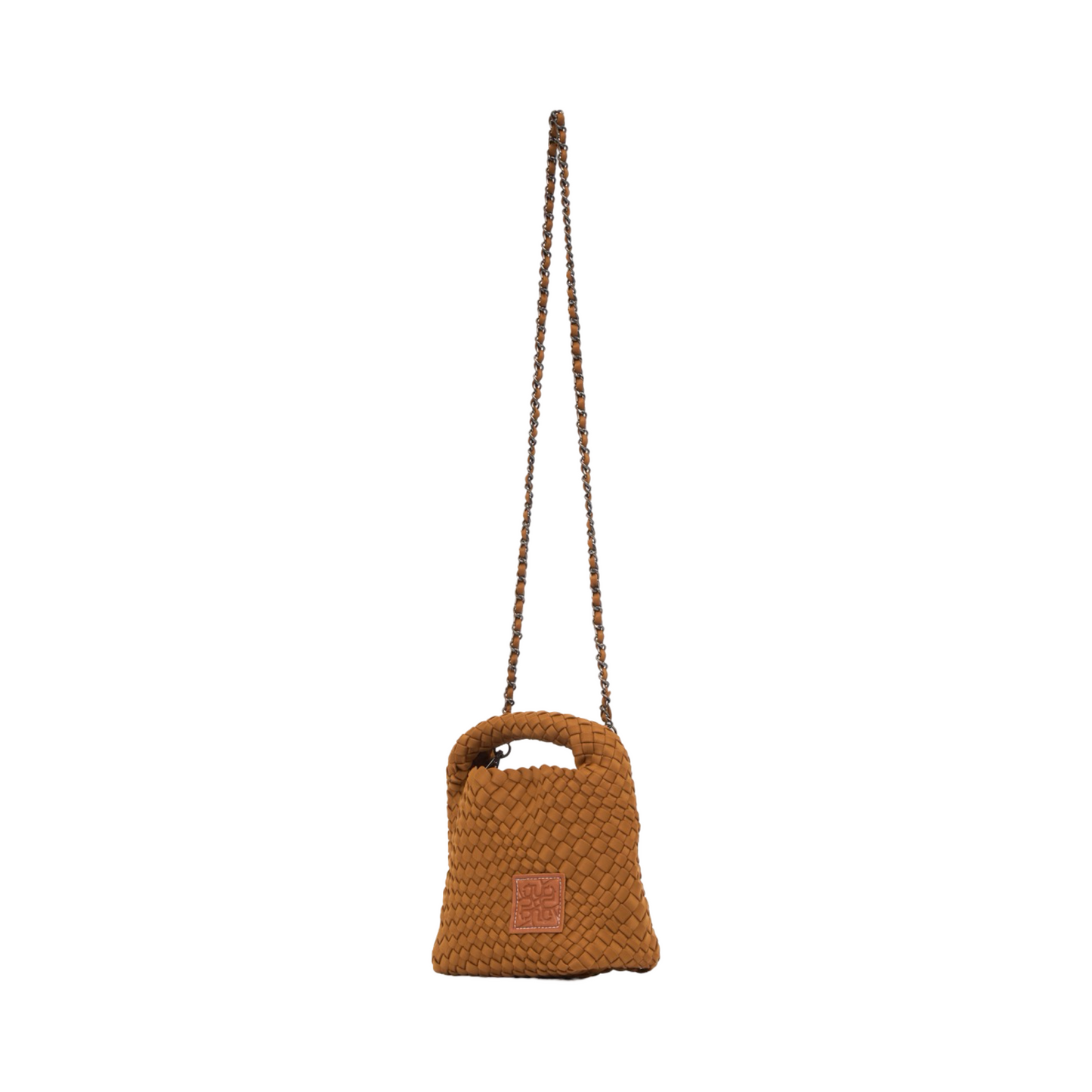 Woven Satin Crossbody Bag - Sand
