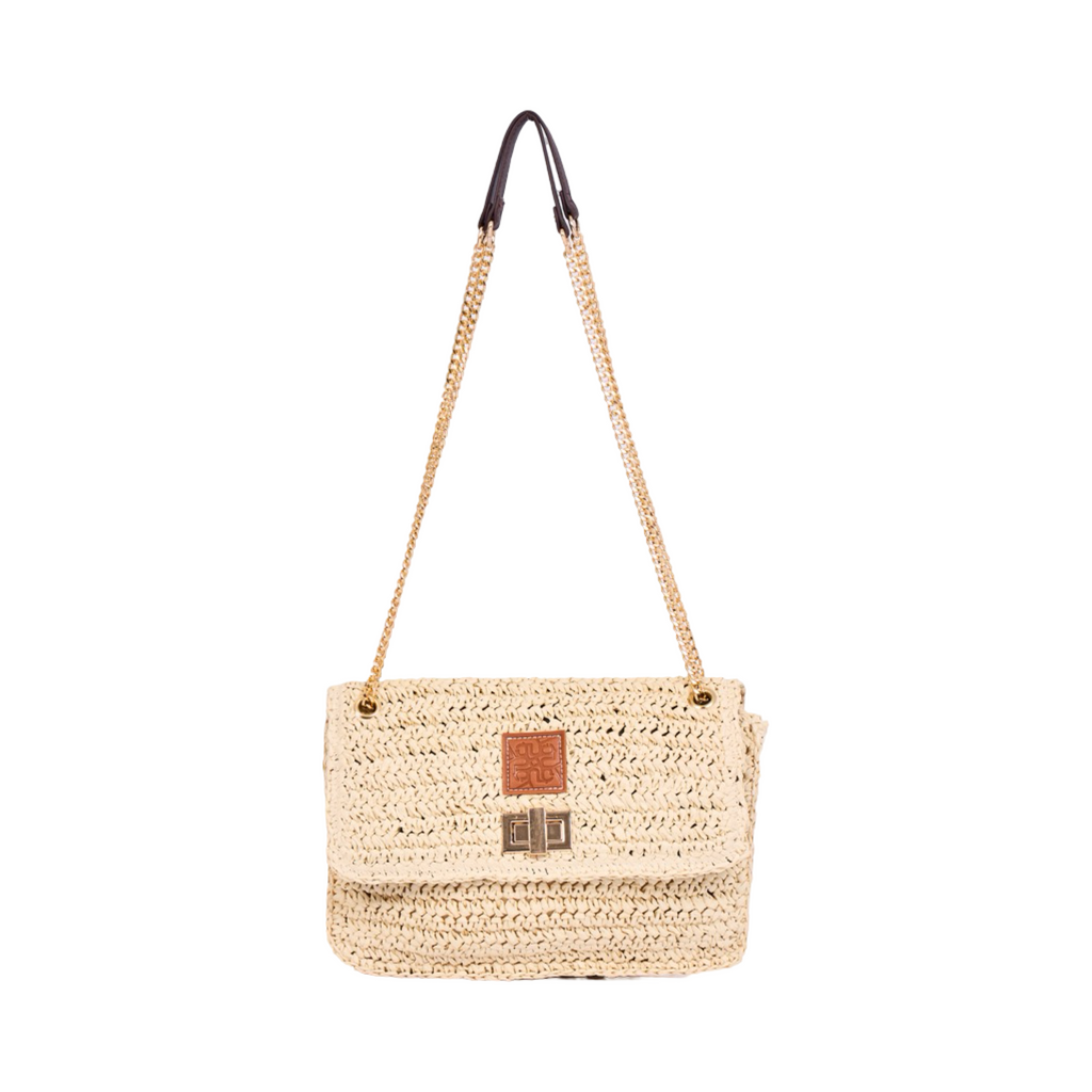 Everyday Earth – Straw Bag With Chian Strap – Beige