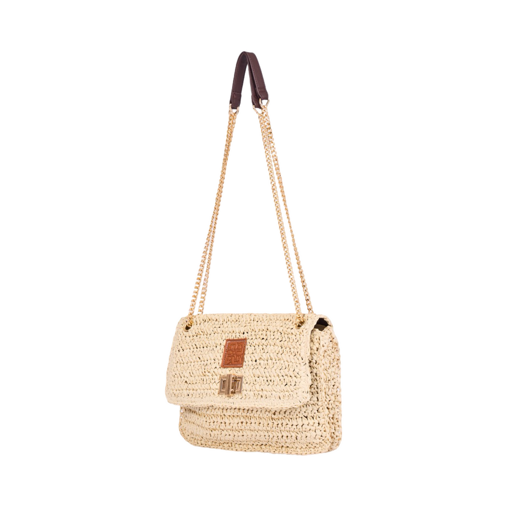 Everyday Earth – Straw Bag With Chian Strap – Beige