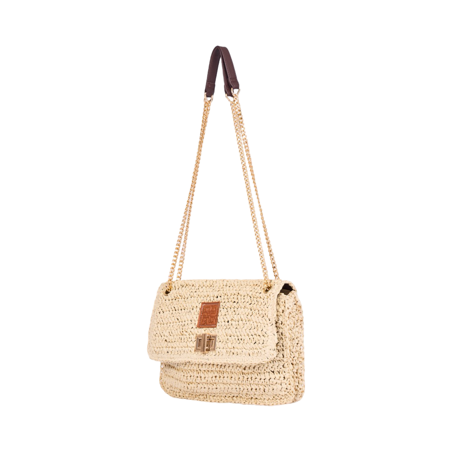 Everyday Earth – Straw Bag With Chian Strap – Beige