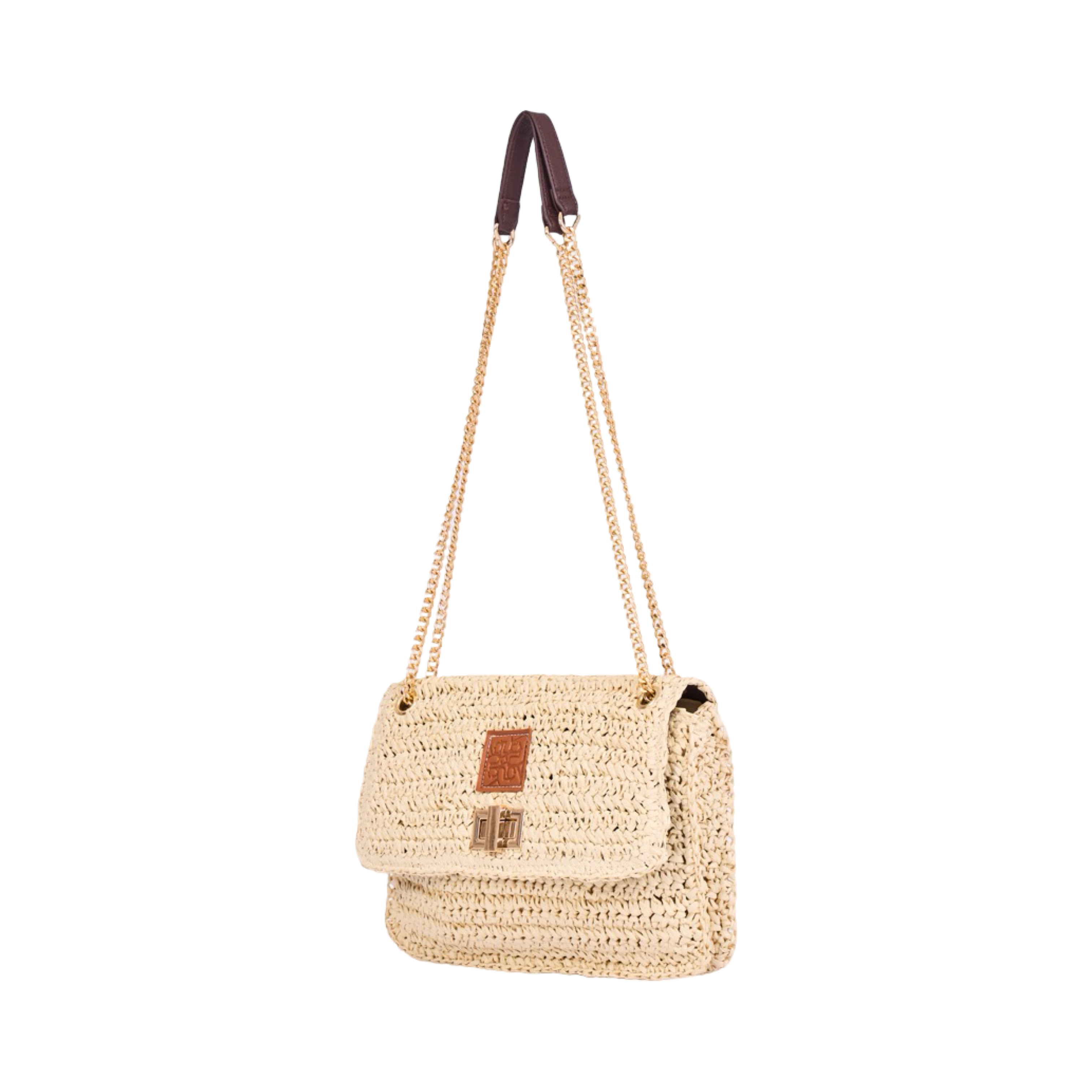Everyday Earth – Straw Bag With Chian Strap – Beige