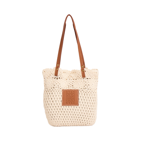 Knitted Tote Bag - White