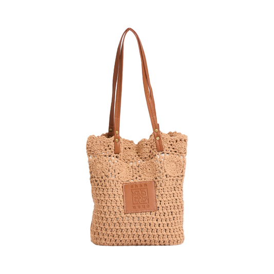 Knitted Tote Bag - Brown