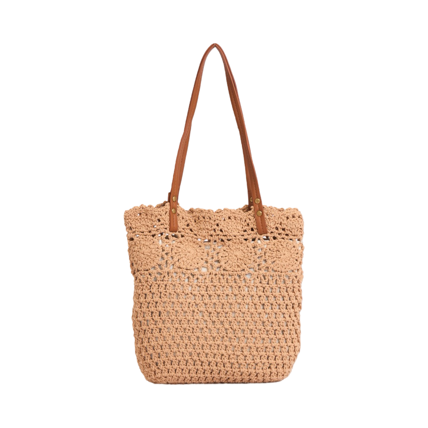 Knitted Tote Bag - Brown