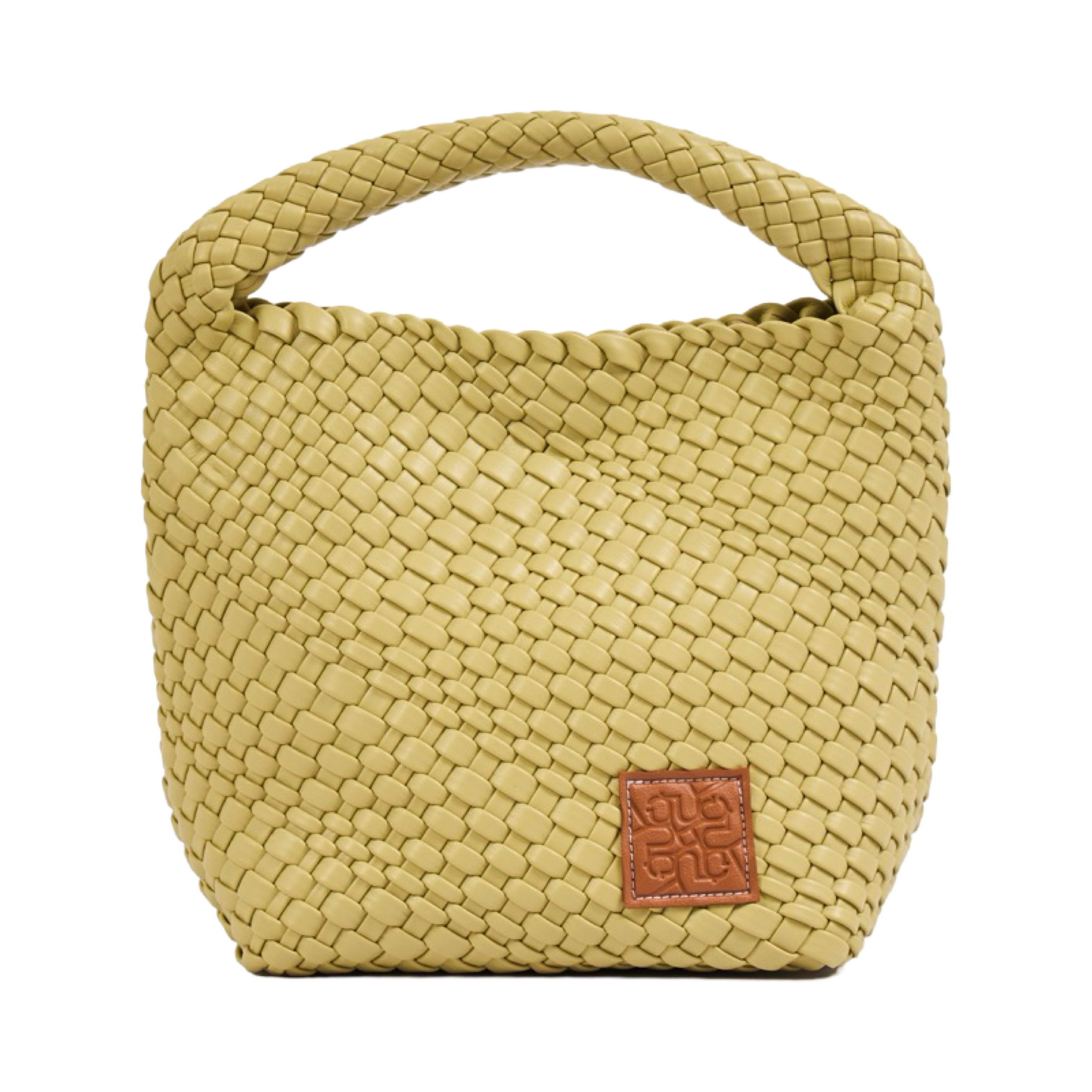 Woven Tote Bag M - Lime Green