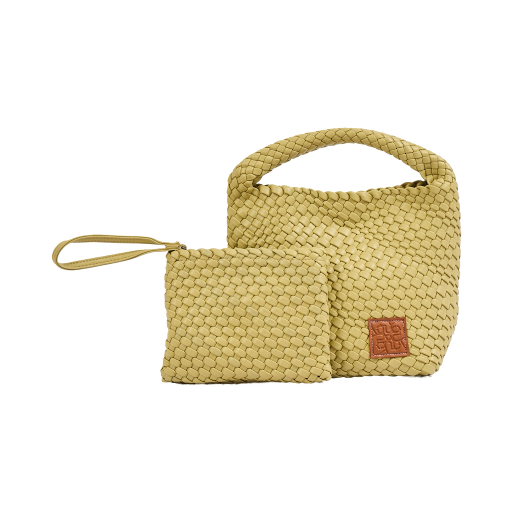 Woven Tote Bag M - Lime Green