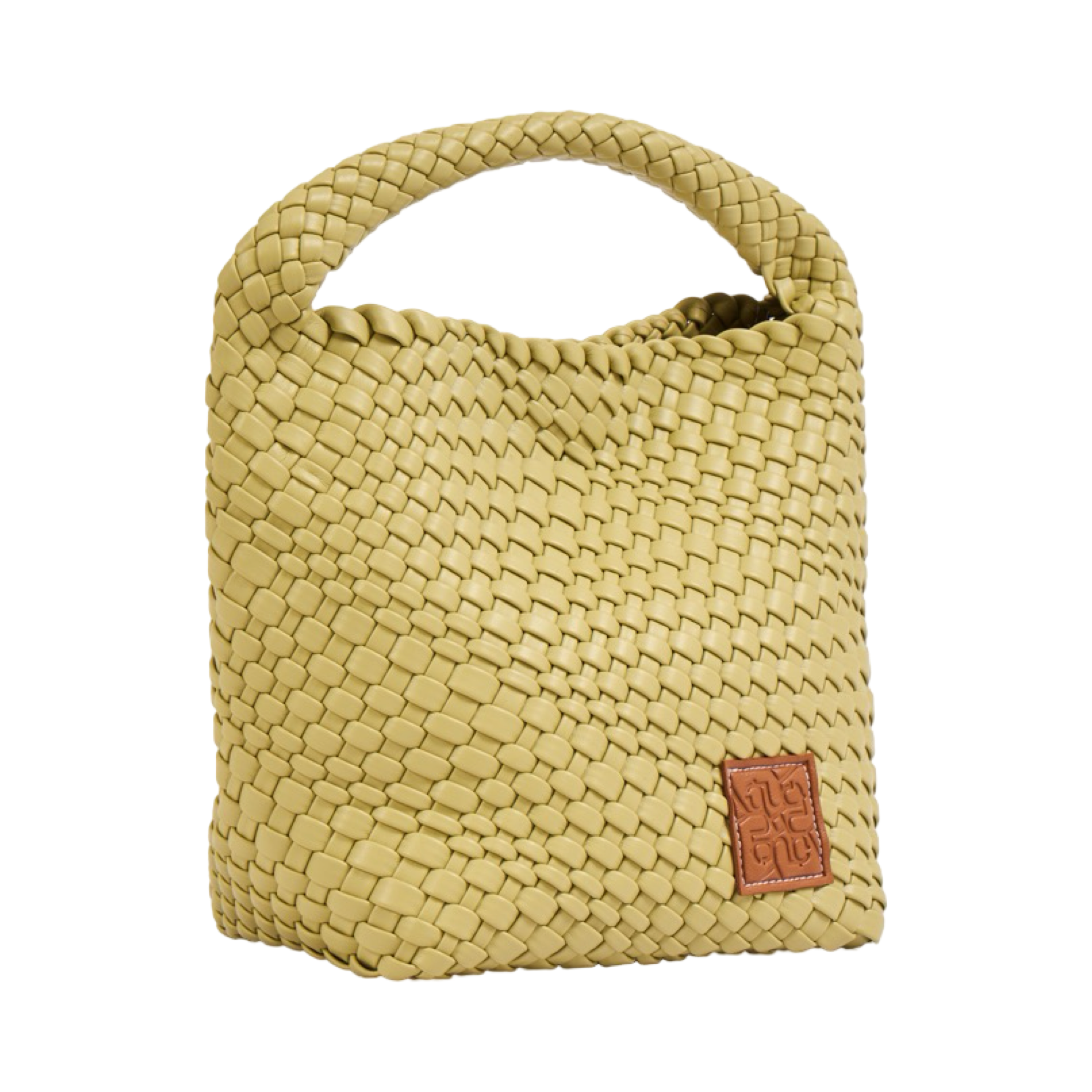 Woven Tote Bag M - Lime Green