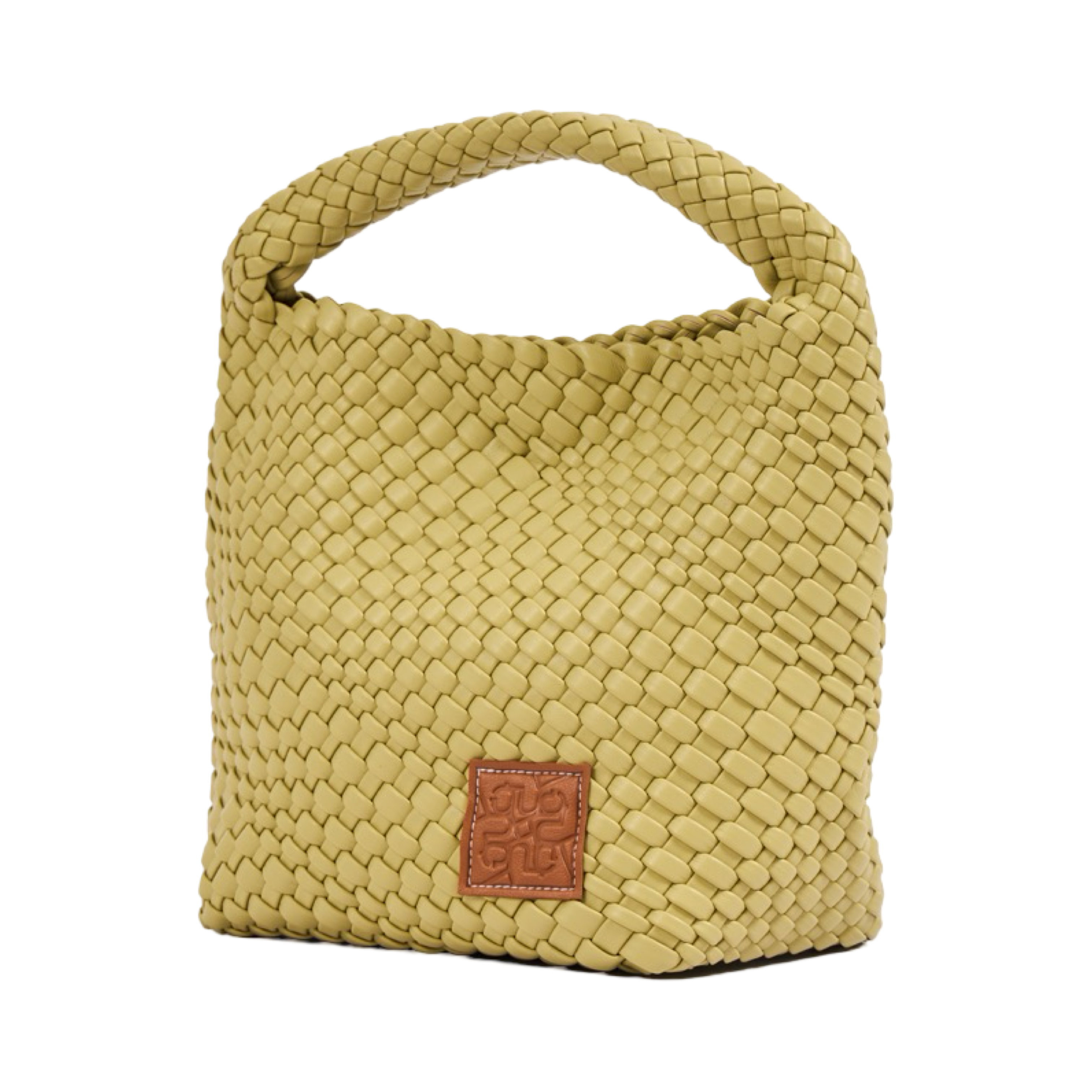Woven Tote Bag M - Lime Green