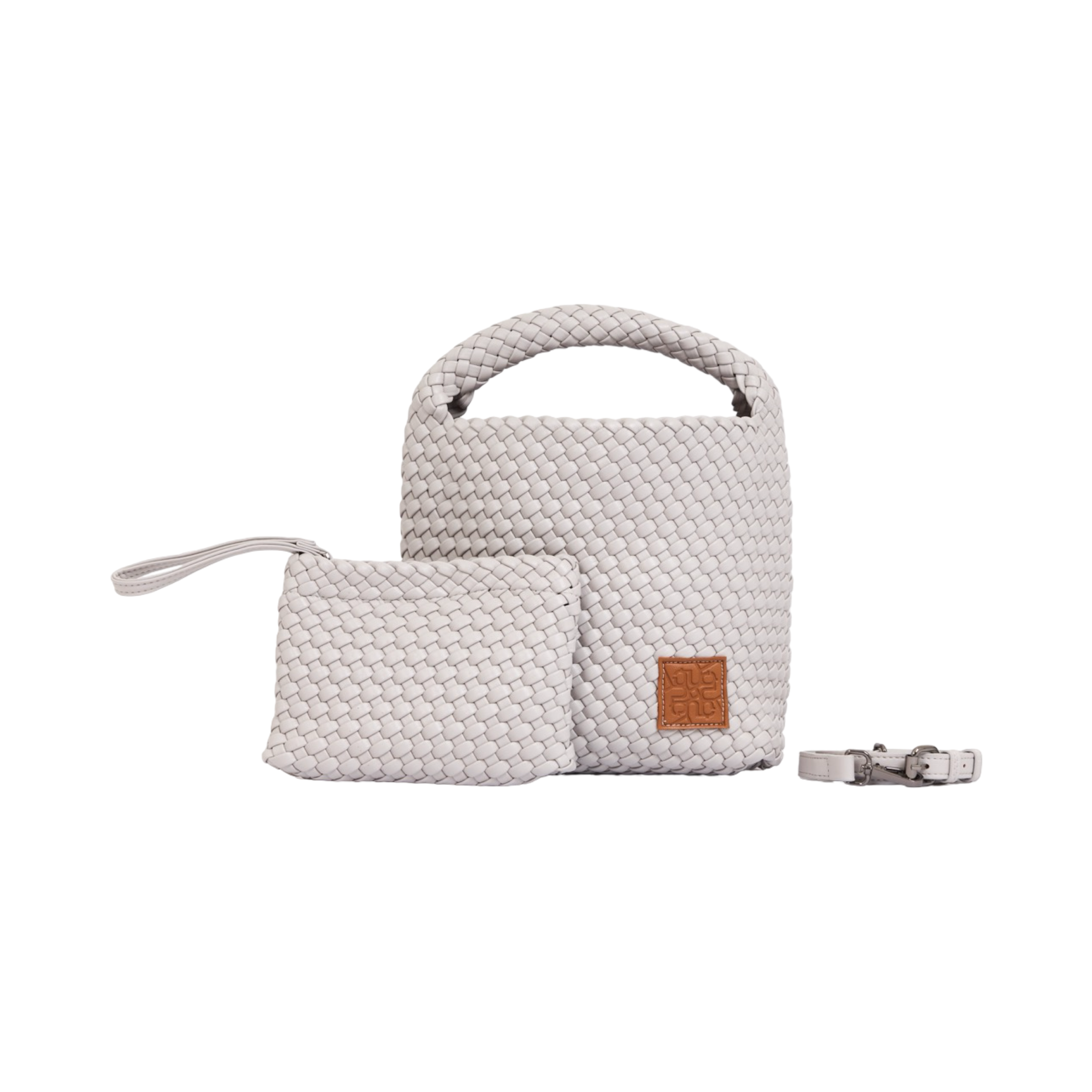 Woven Tote Bag M - Smoky Light Grey