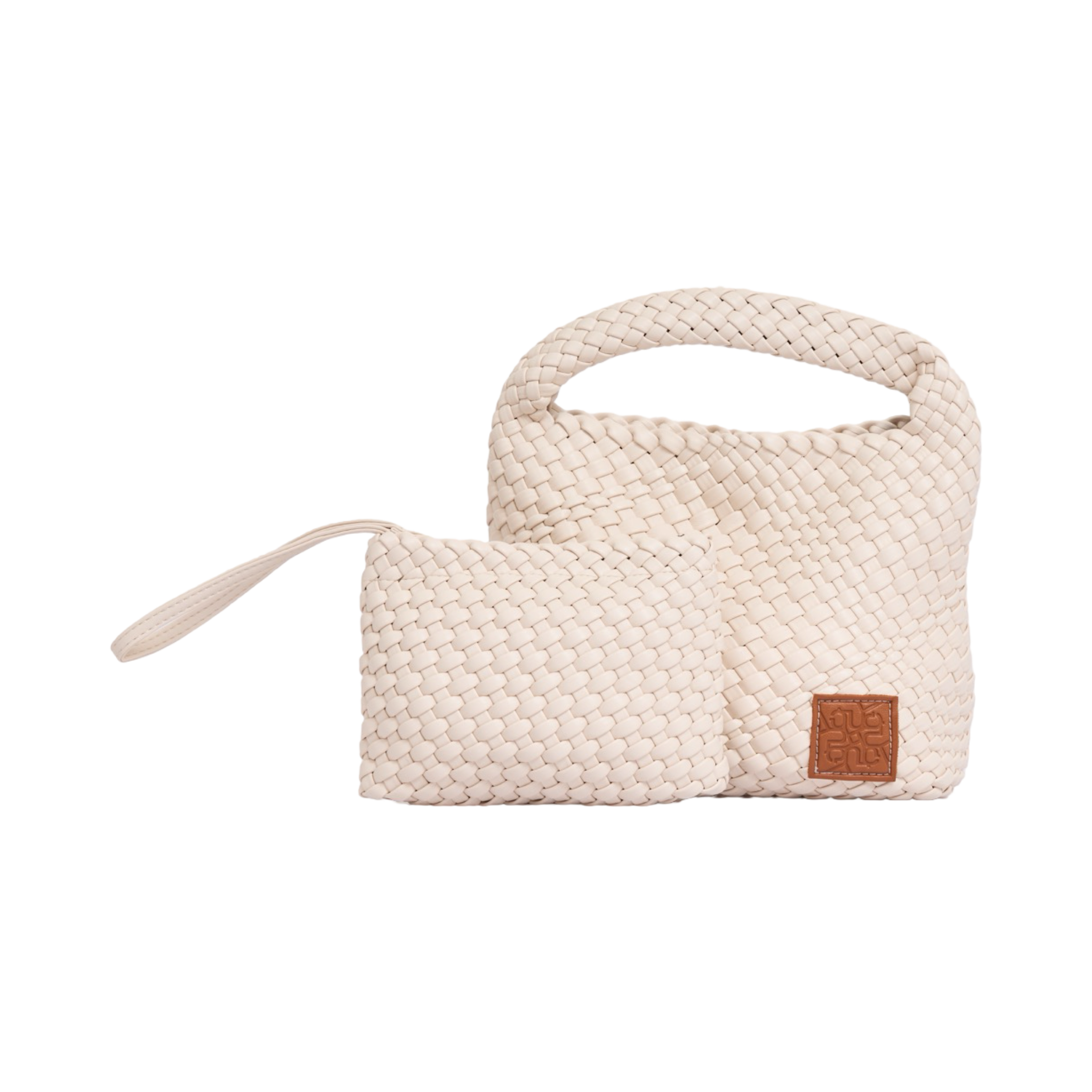 Woven Tote Bag M – White