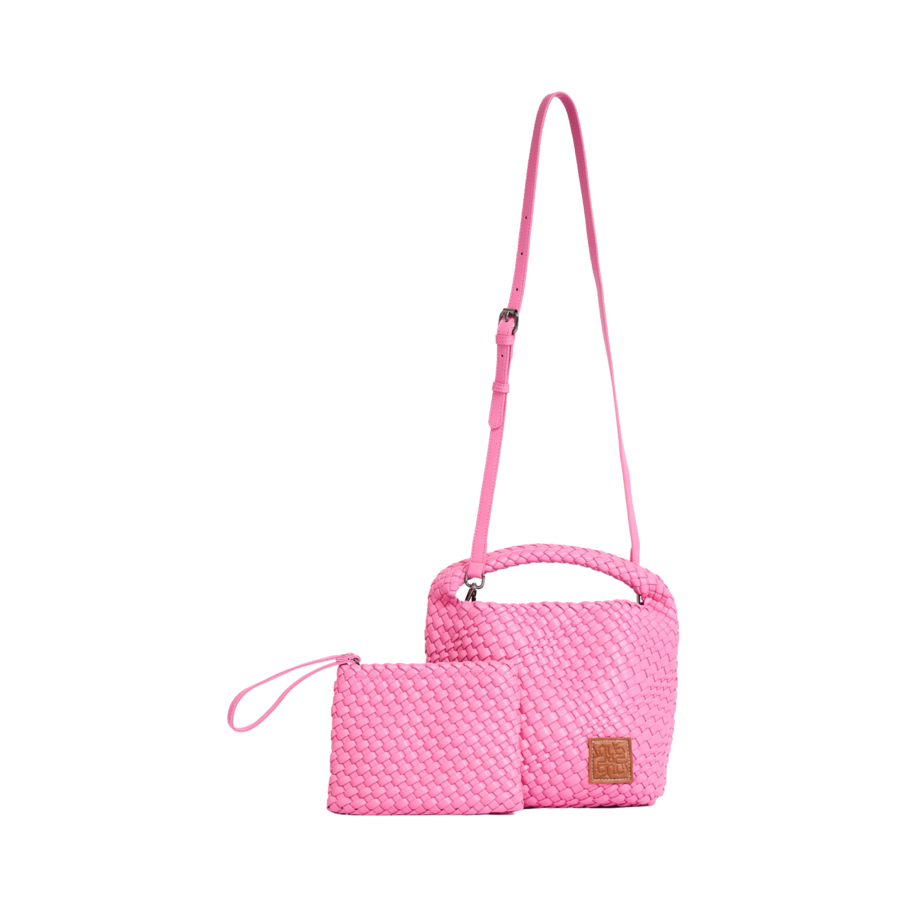 Woven Tote Bag M - Pink