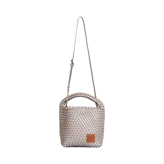 Woven Tote Bag M - Silver