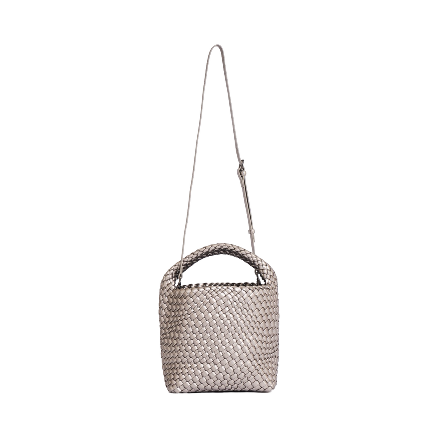 Woven Tote Bag M - Silver