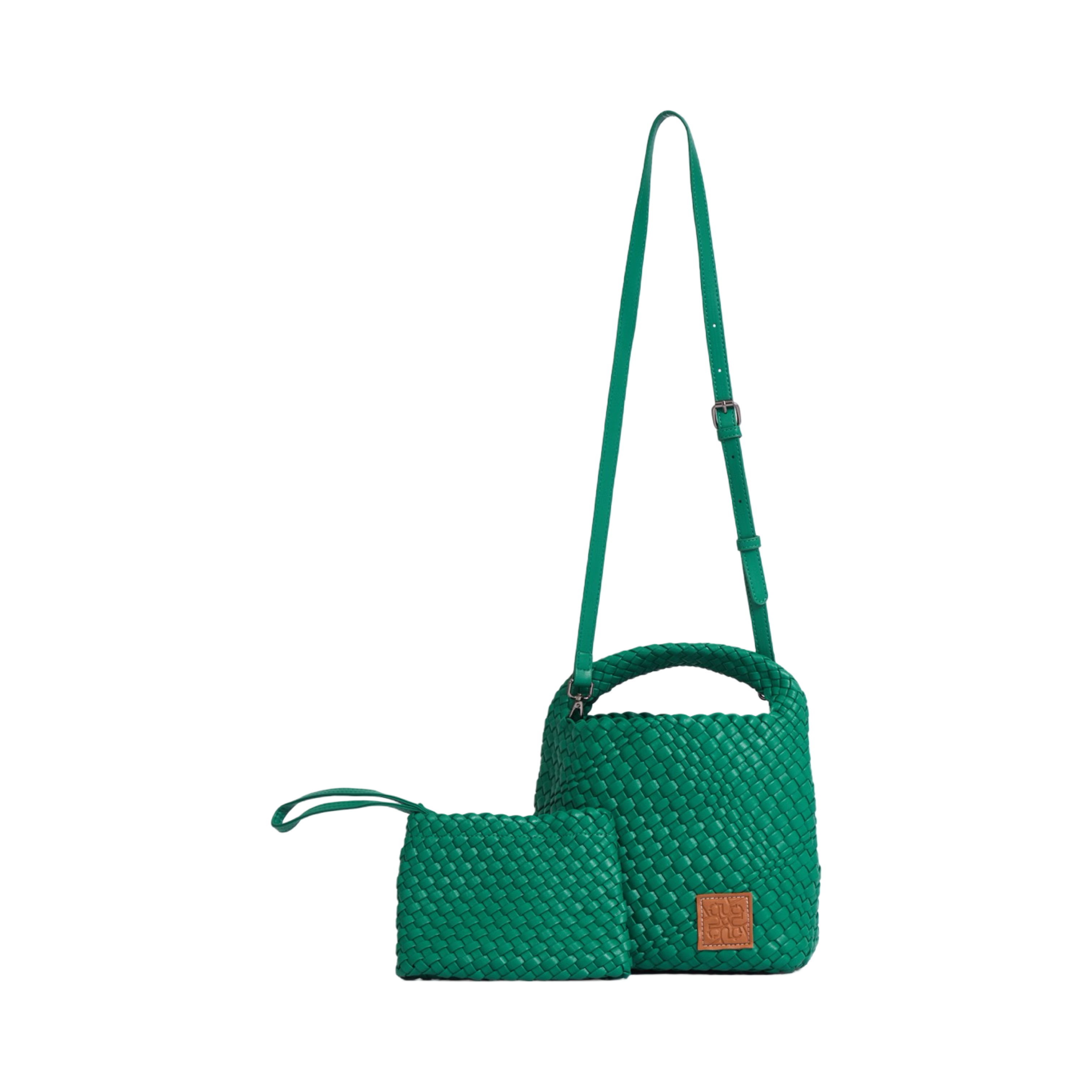 Woven Tote Bag M - Emerald Green