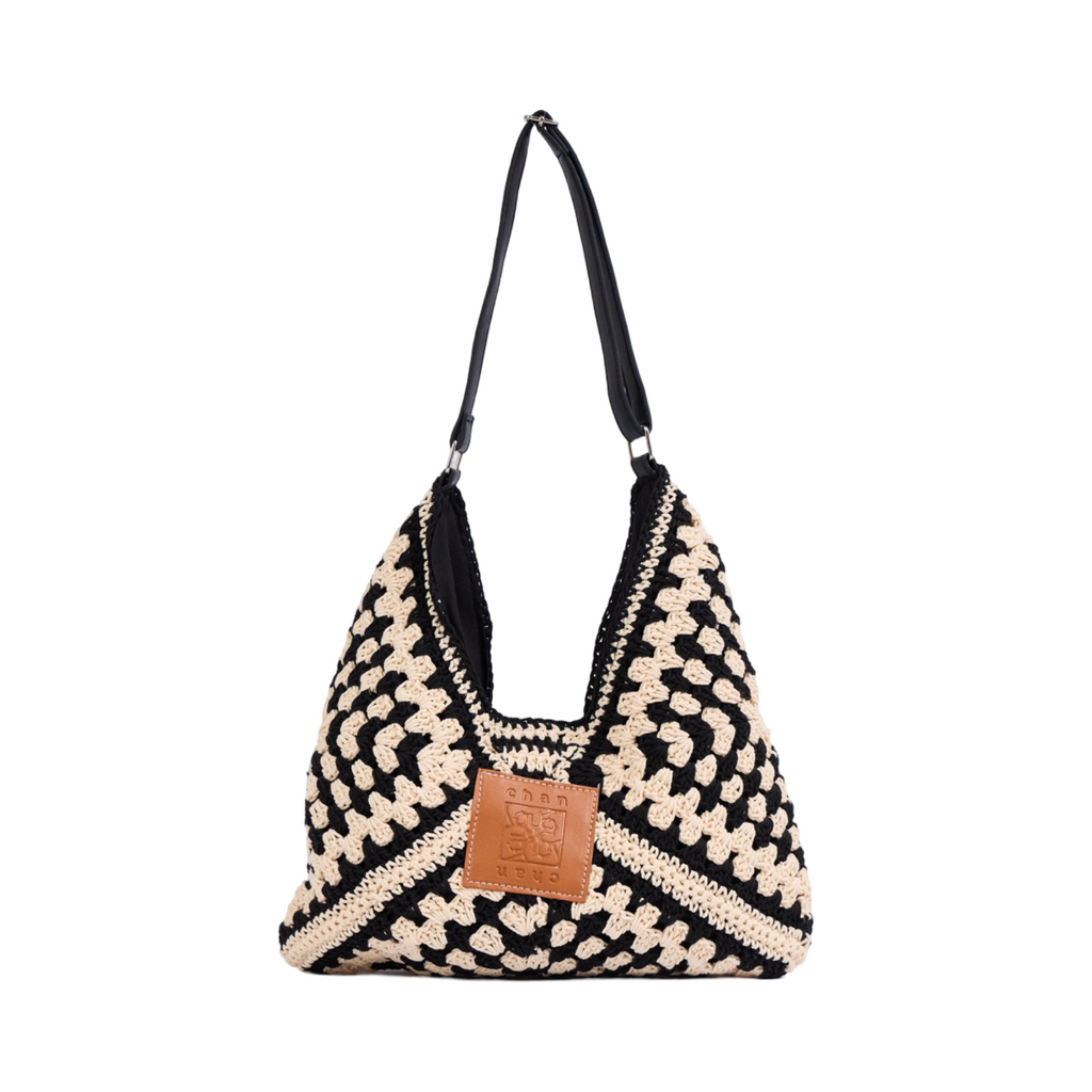 Knitted Tote Bag - Black