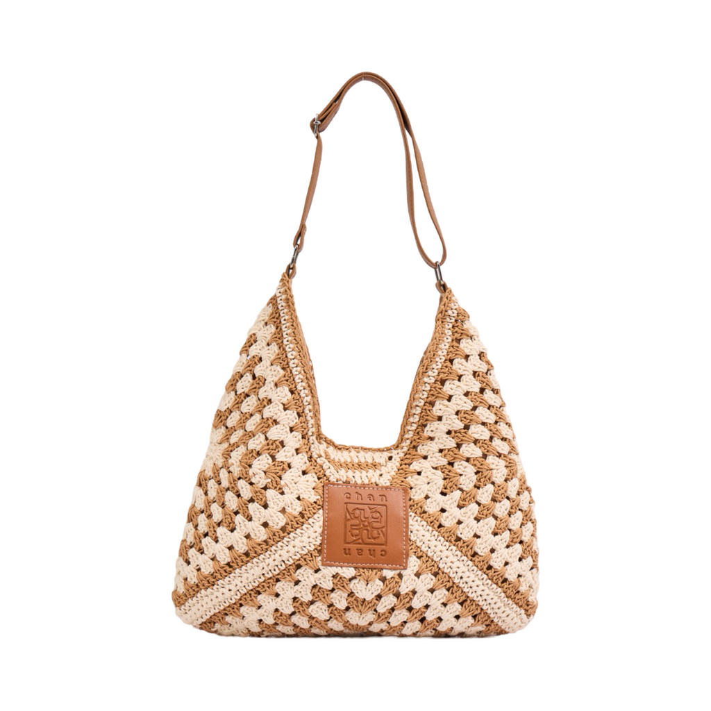 Knitted Tote Bag - Brown
