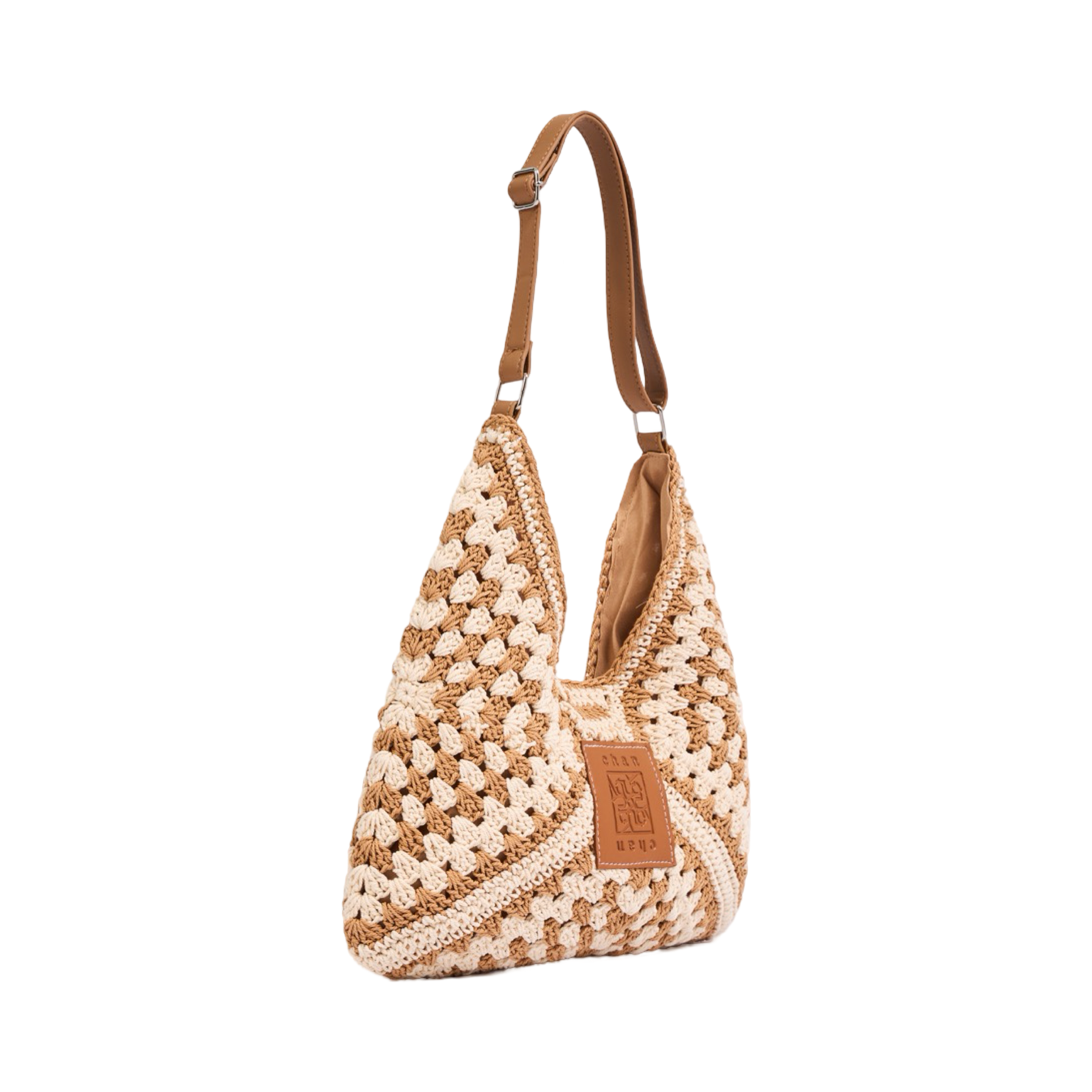Knitted Tote Bag - Brown