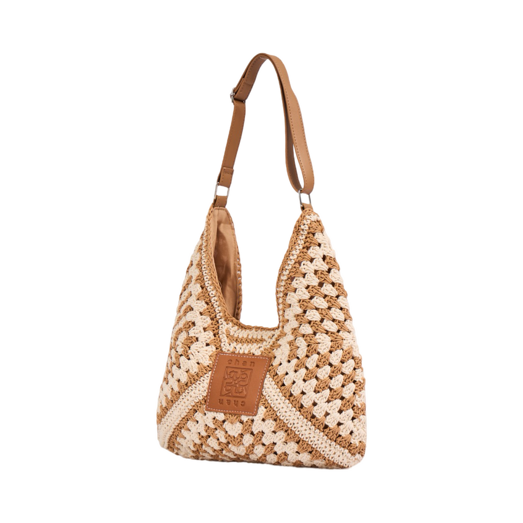 Knitted Tote Bag - Brown