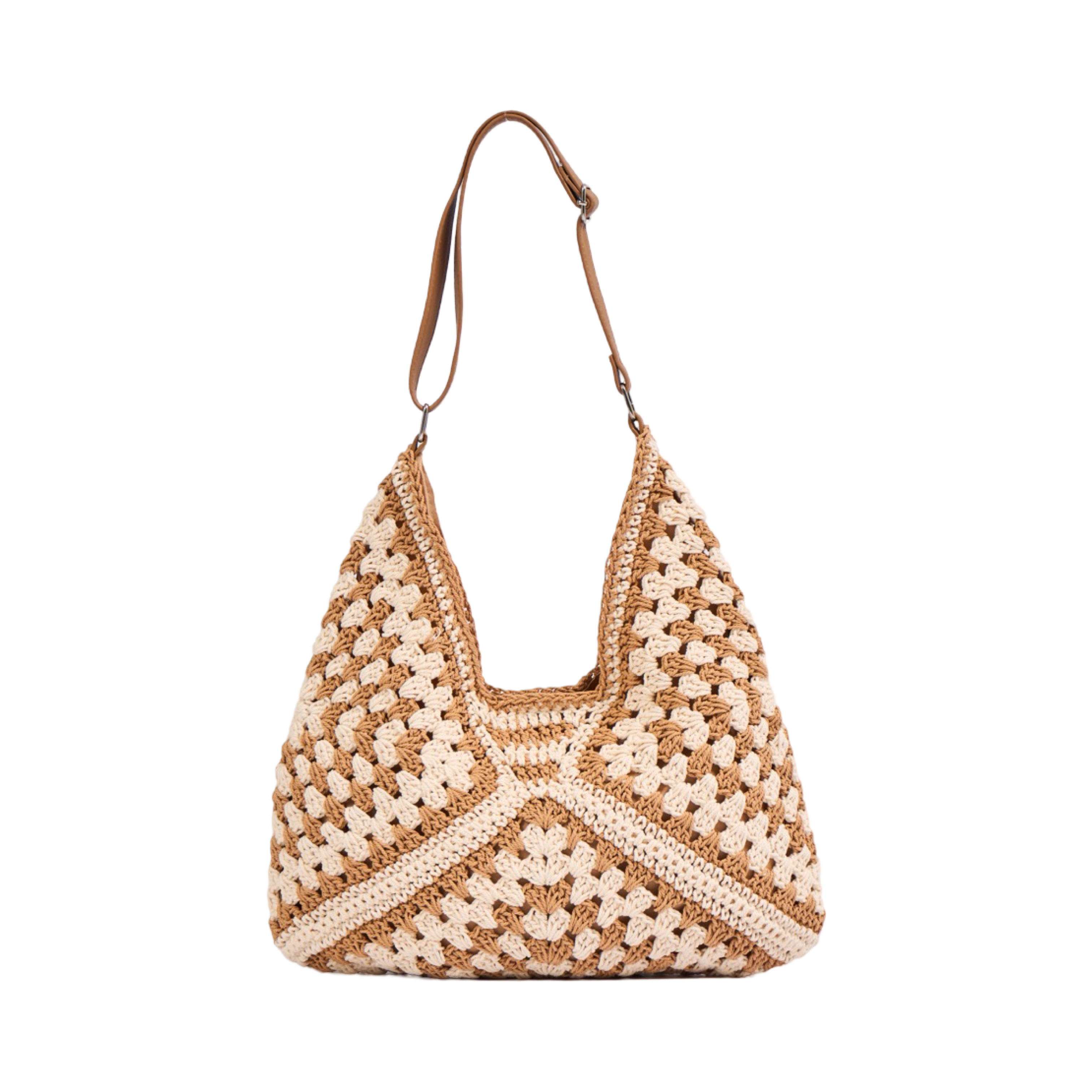 Knitted Tote Bag - Brown