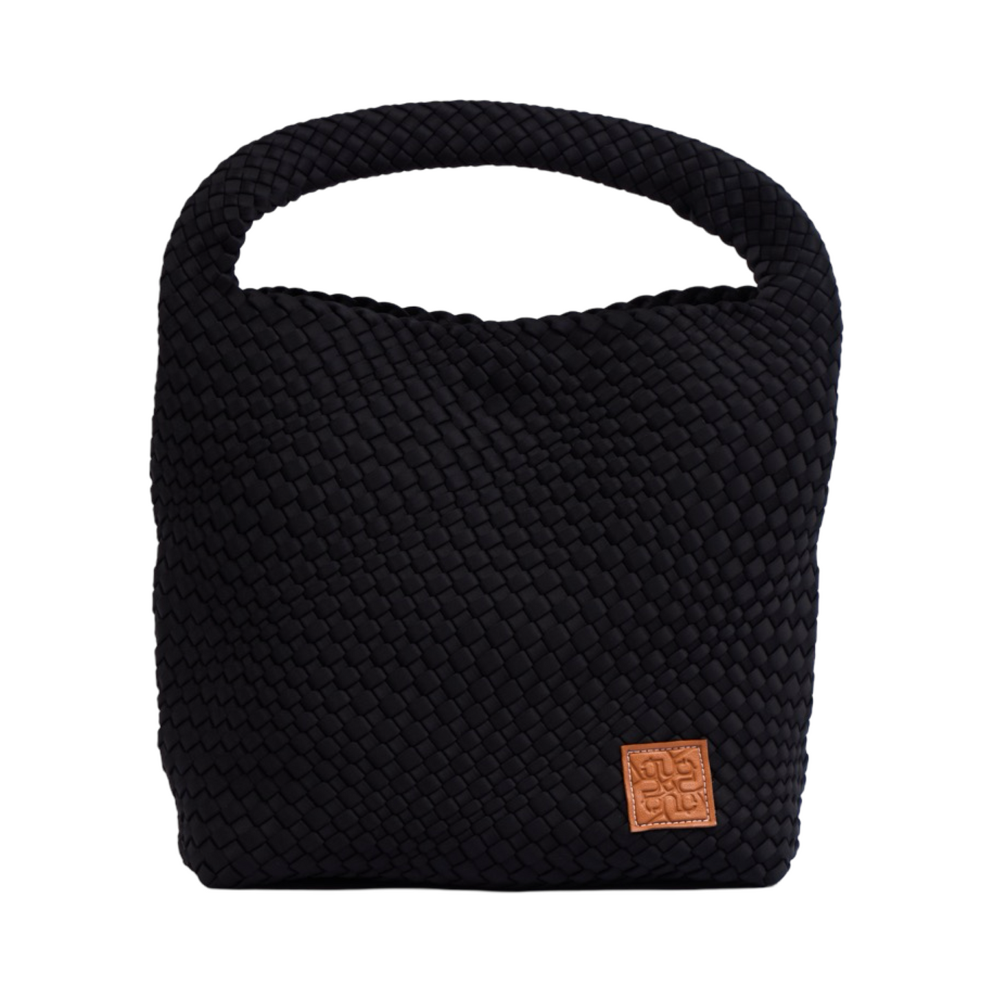 Woven Satin Tote Bag L - Black