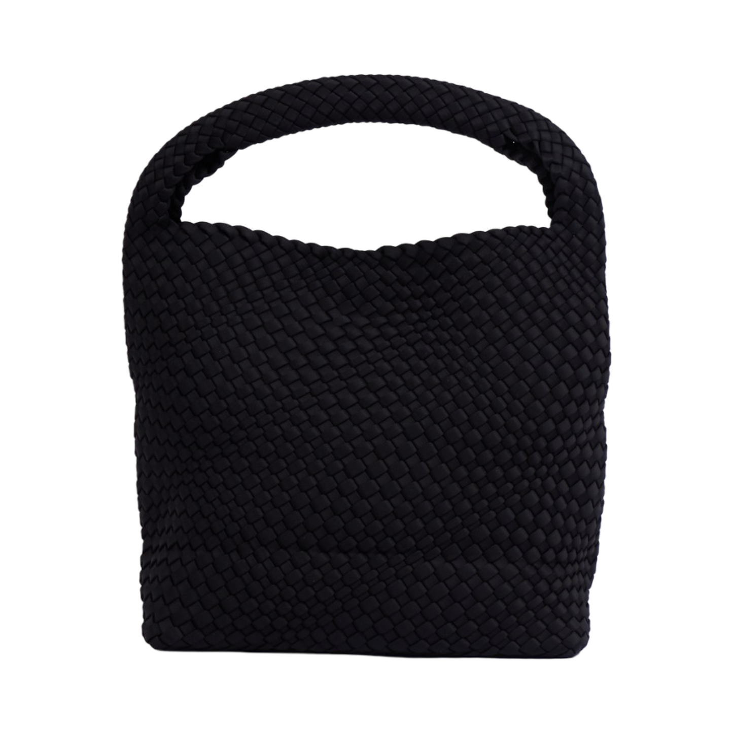 Woven Satin Tote Bag L - Black