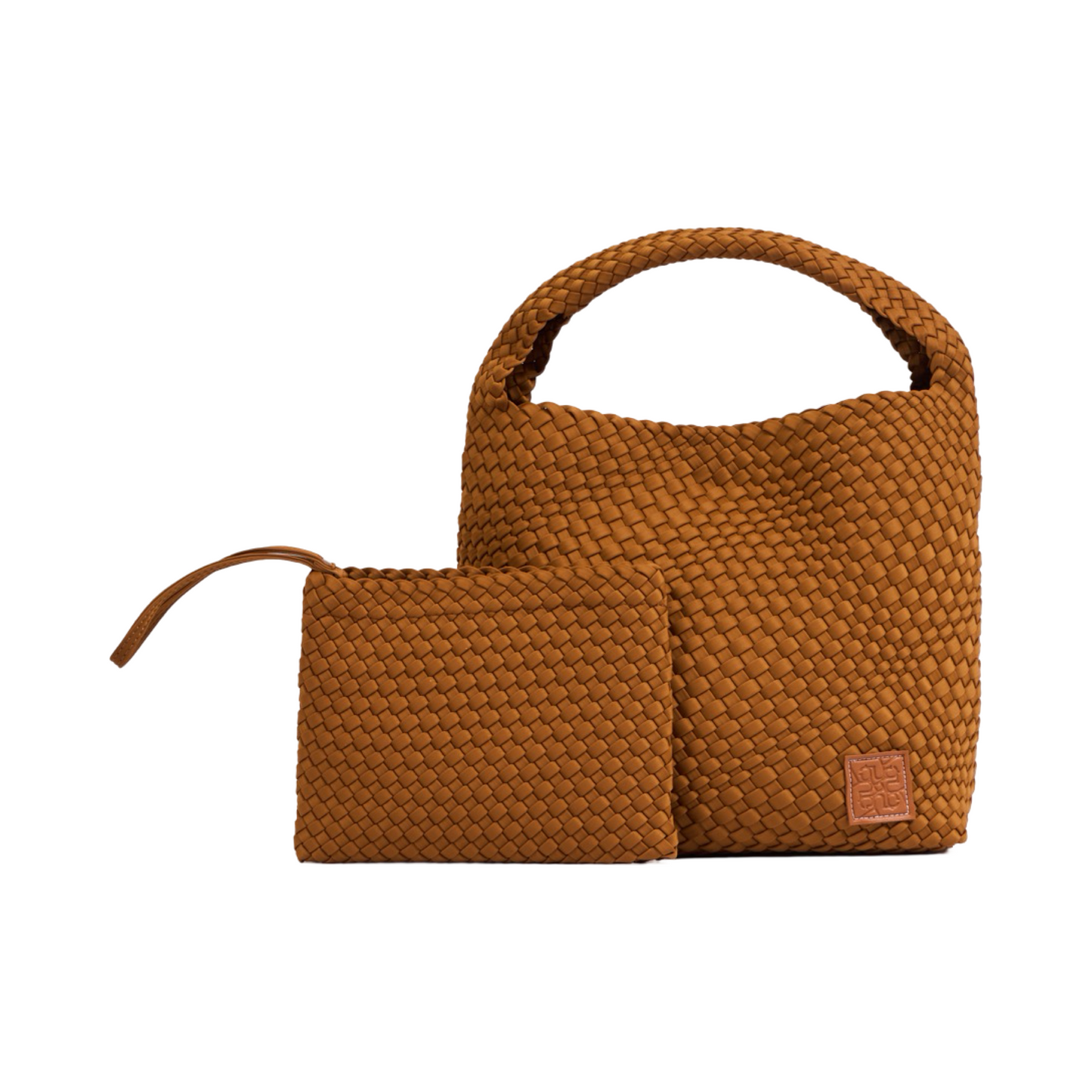 Woven Satin Tote Bag L - Sand