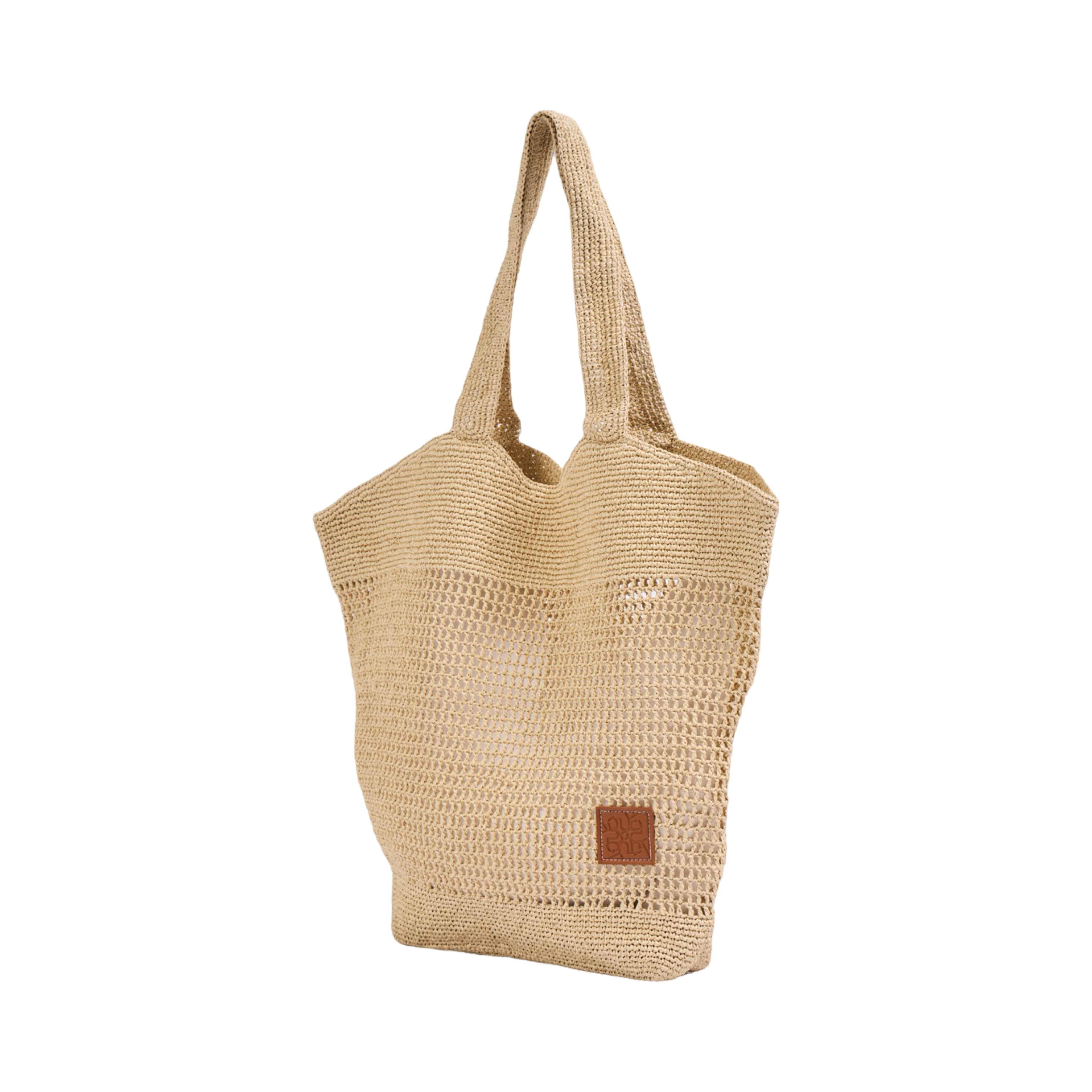 Knitted Tote Bag - Beige