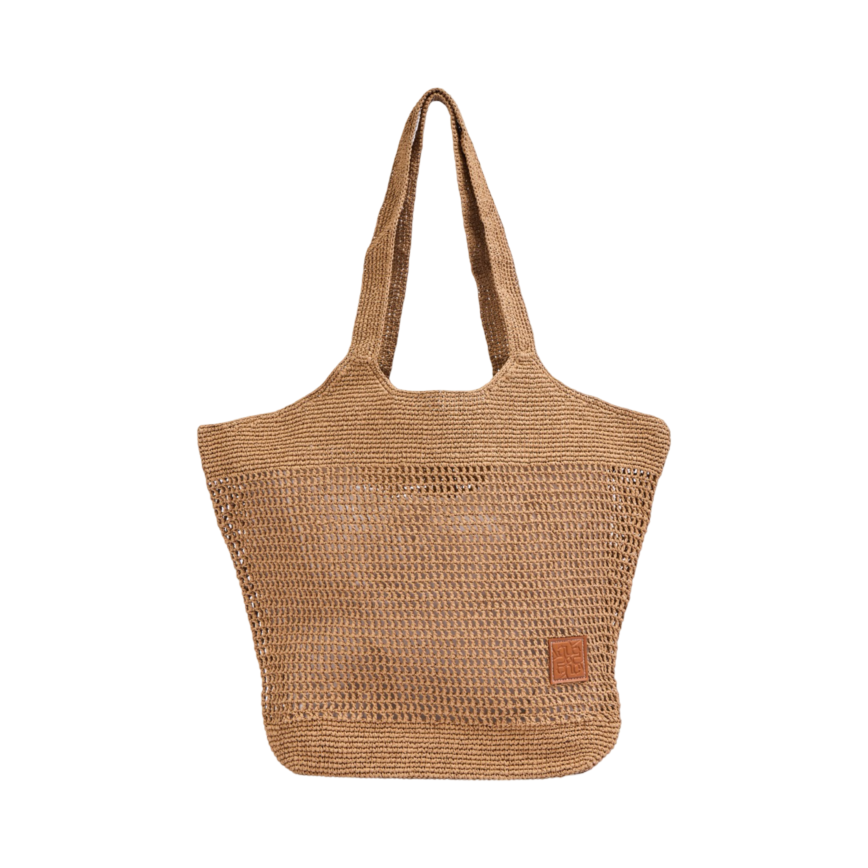 Knitted Tote Bag - Brown