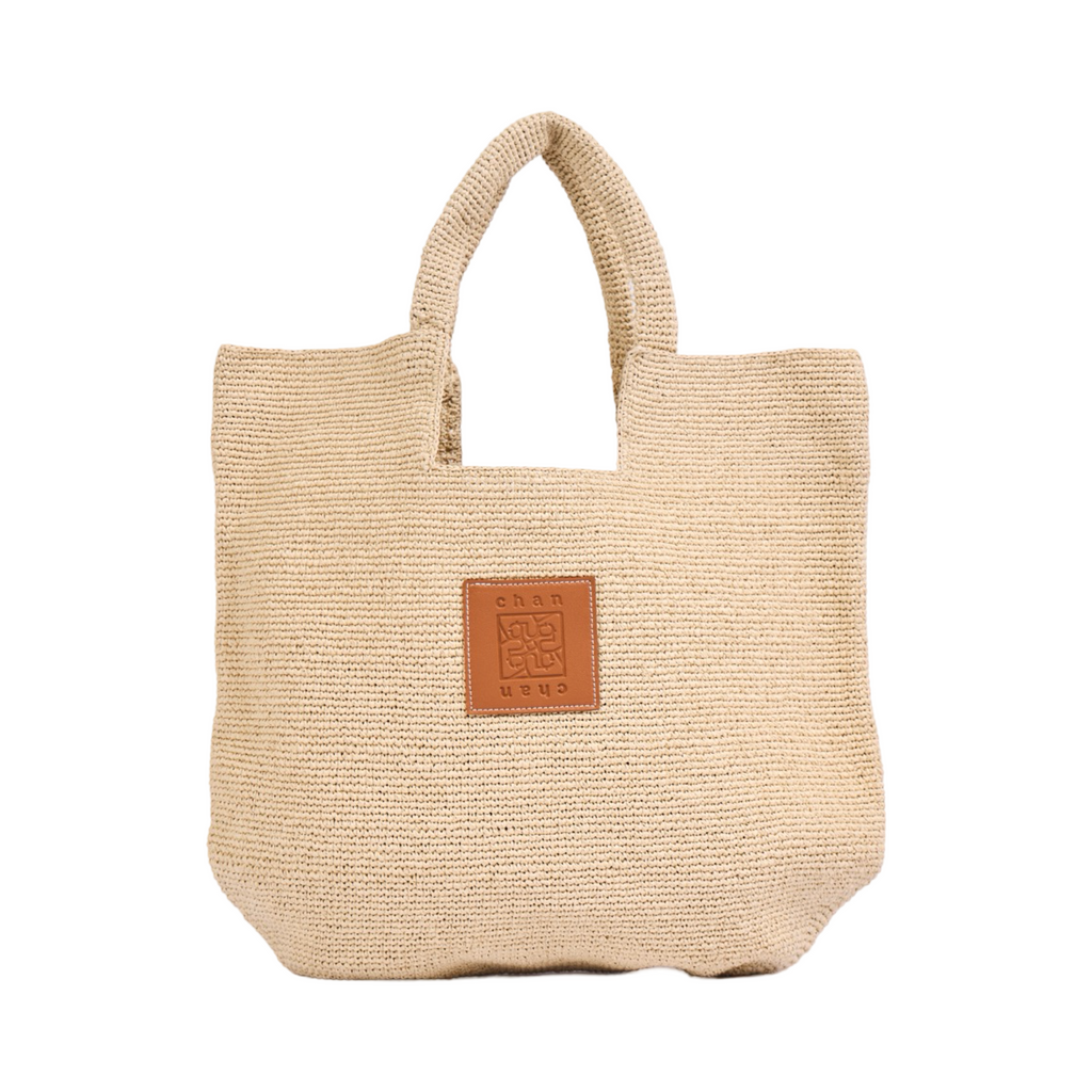 Knitted Tote Bag - Beige