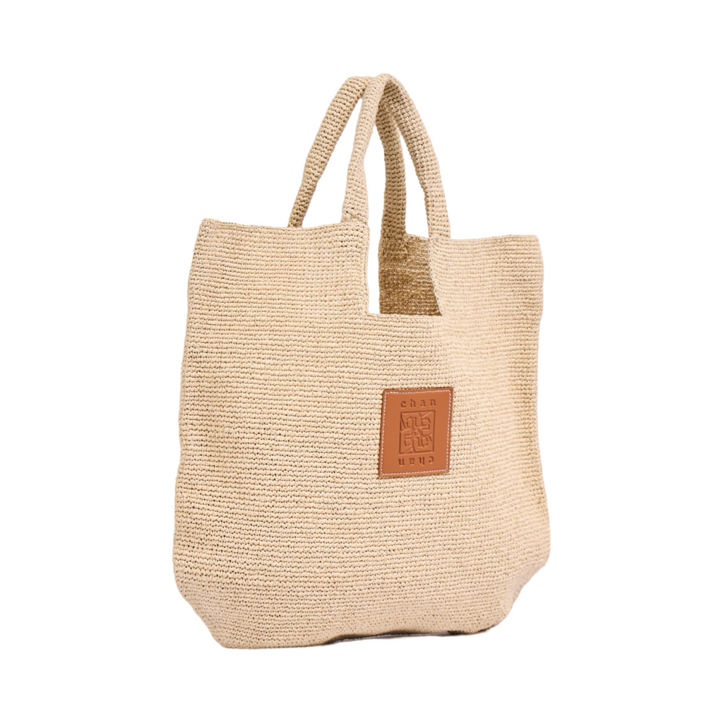 Knitted Tote Bag - Beige
