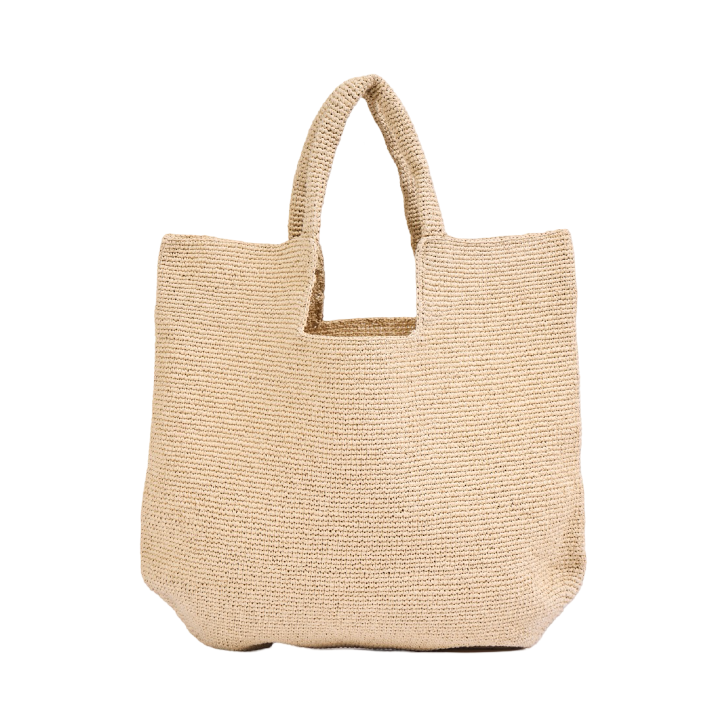 Knitted Tote Bag - Beige