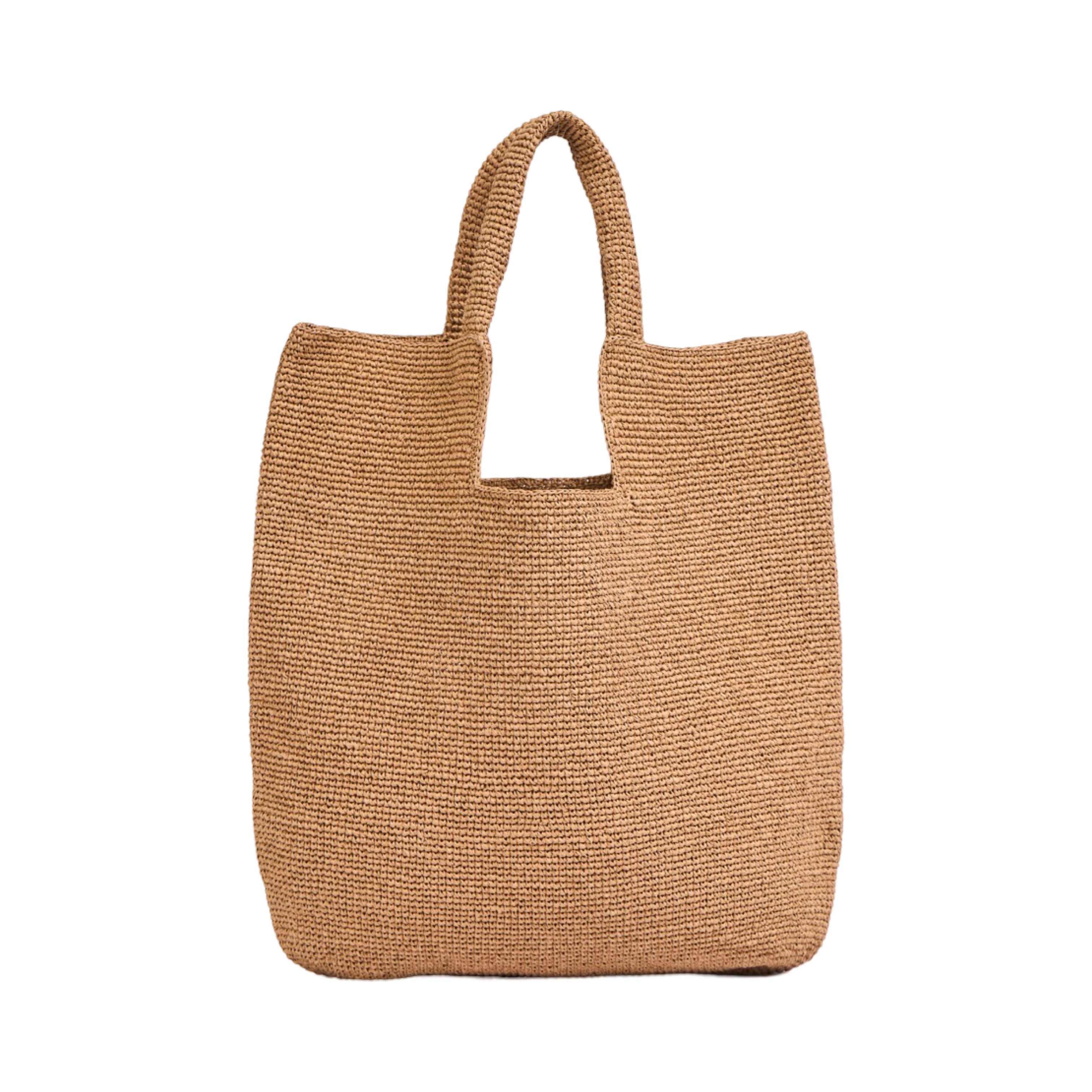 Knitted Tote Bag - Brown