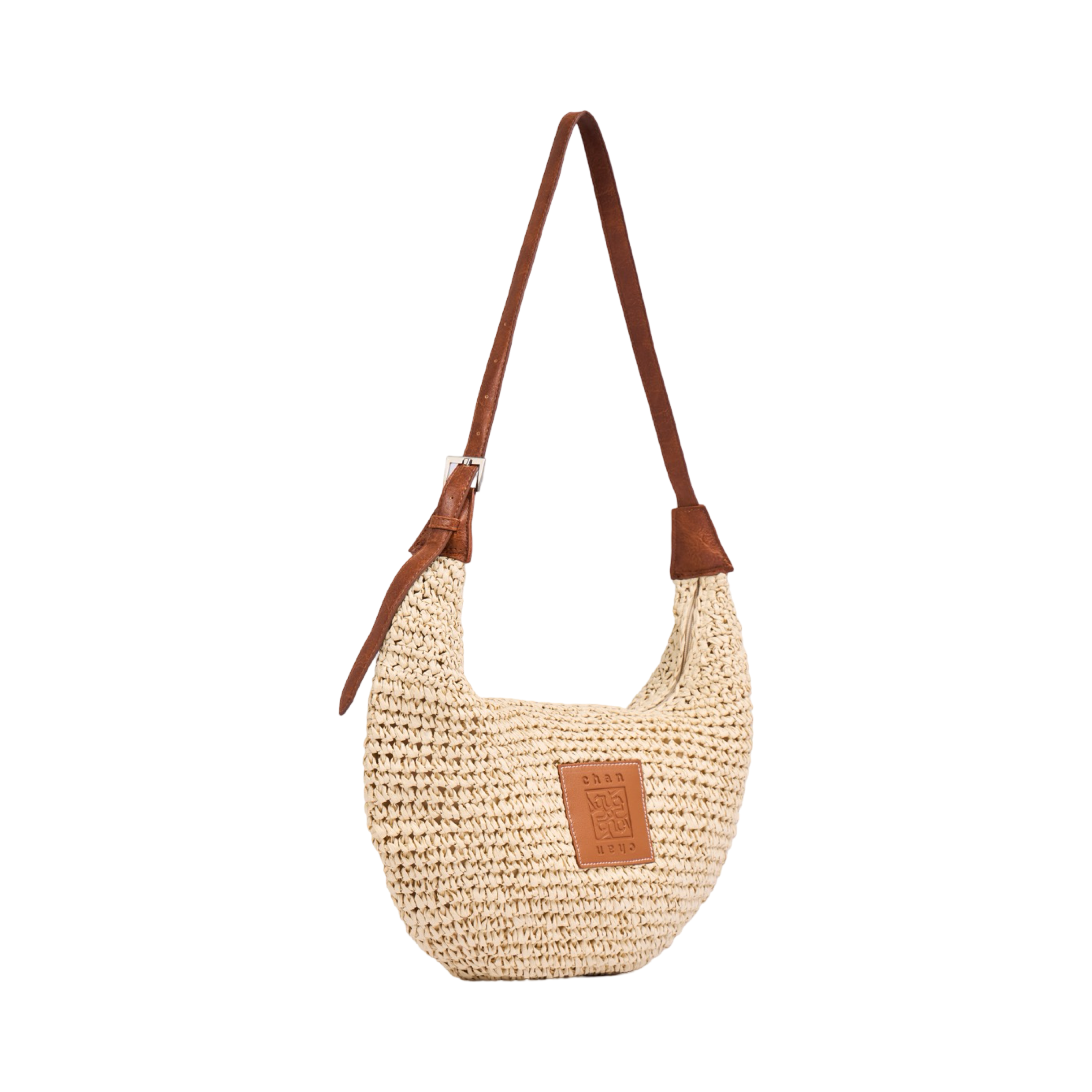 Everyday Earth – Spire Hobo Straw Shoulder Bag – Beige