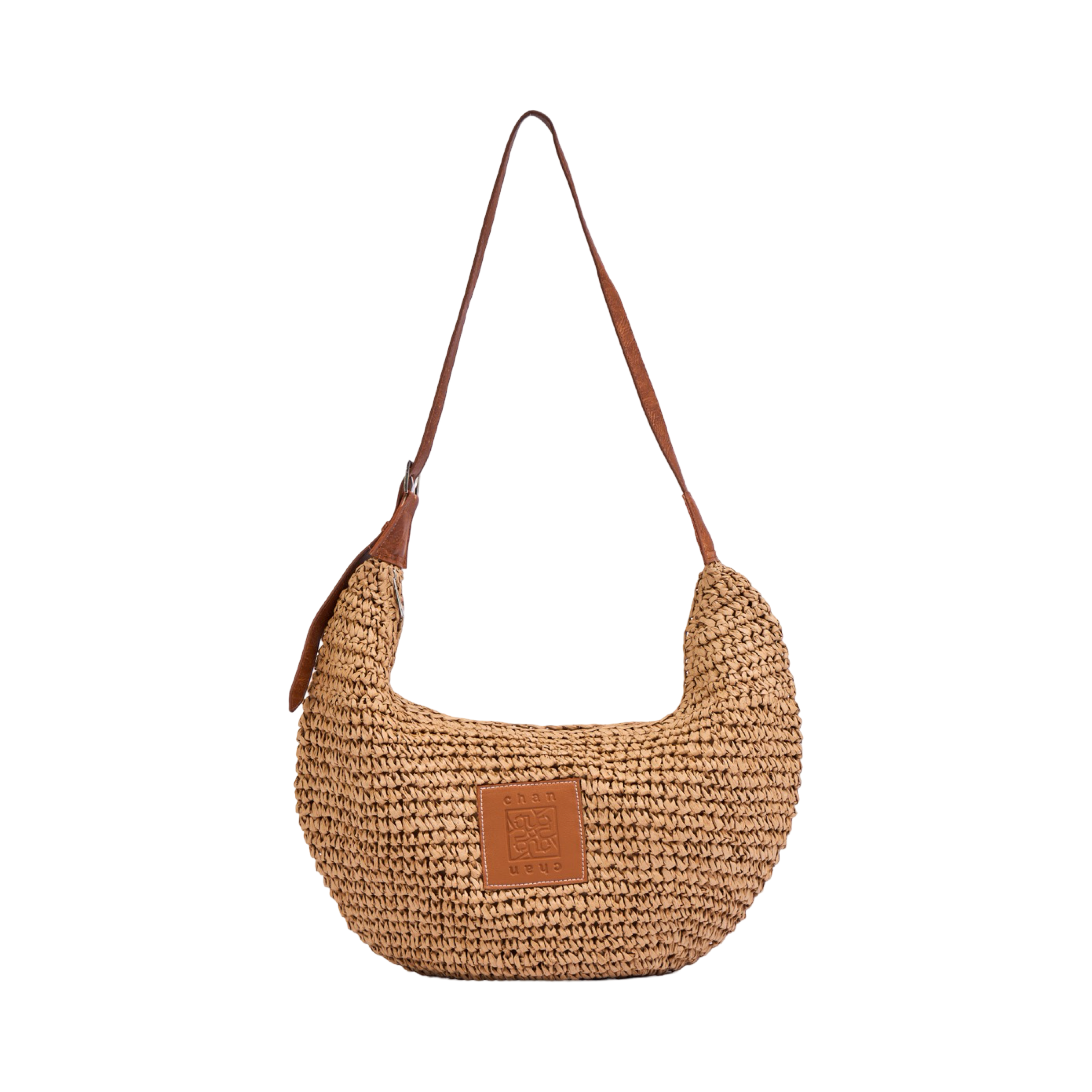 Everyday Earth – Spire Hobo Straw Shoulder Bag – Brown
