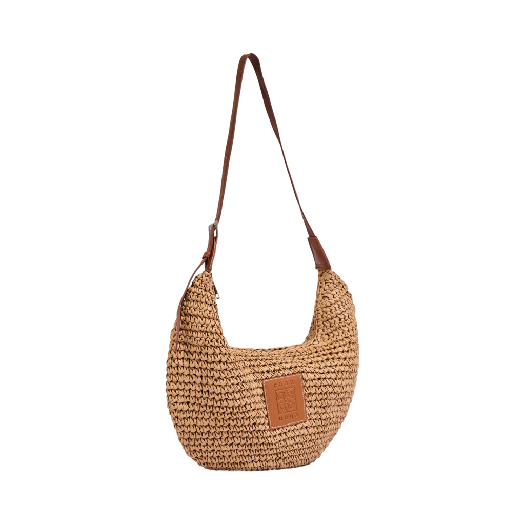 Everyday Earth – Spire Hobo Straw Shoulder Bag – Brown