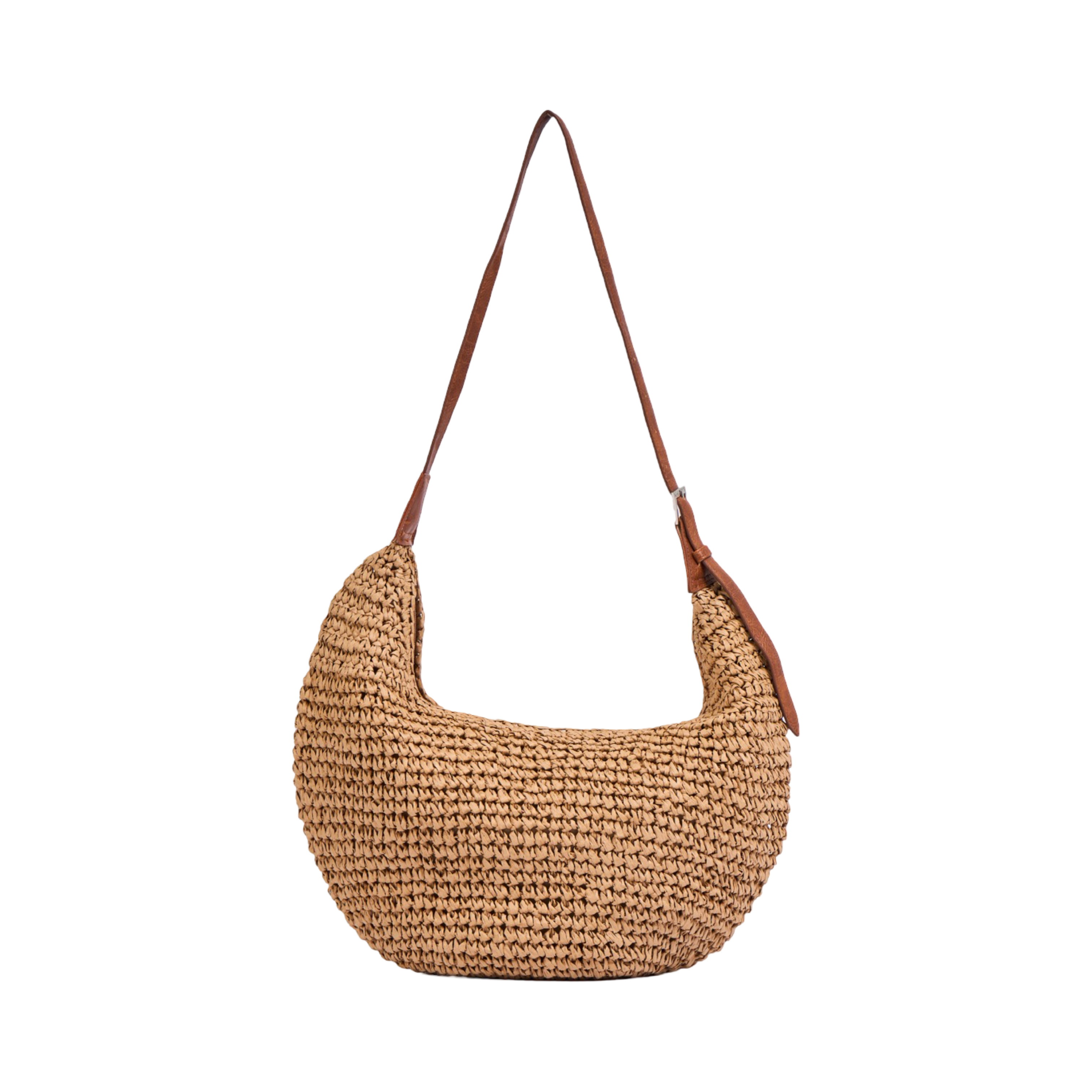 Everyday Earth – Spire Hobo Straw Shoulder Bag – Brown