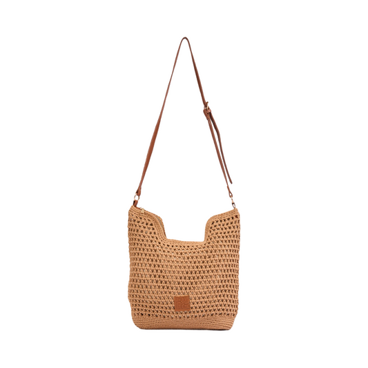 Knitted Crossbody Bag - Brown