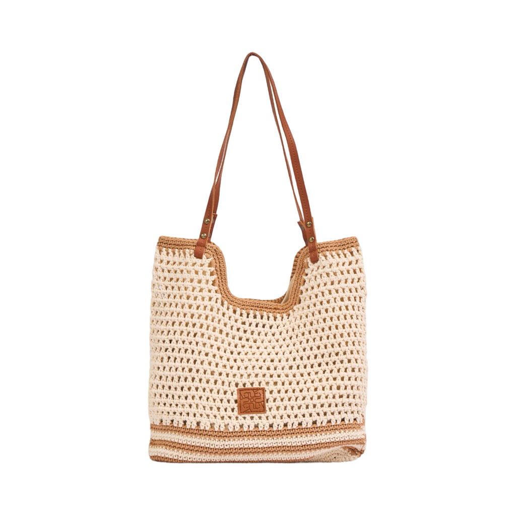 Knitted Tote Bag - Beige