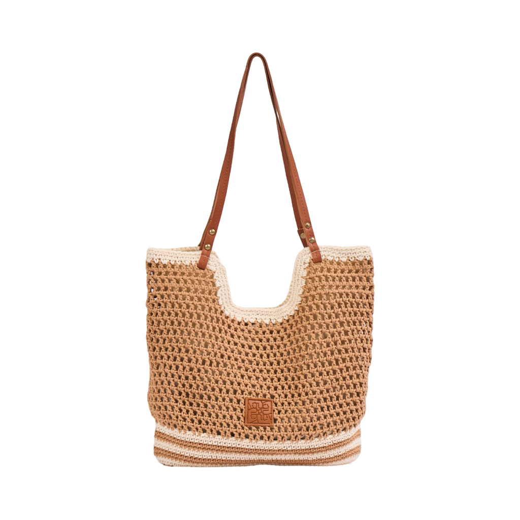 Knitted Tote Bag - Brown