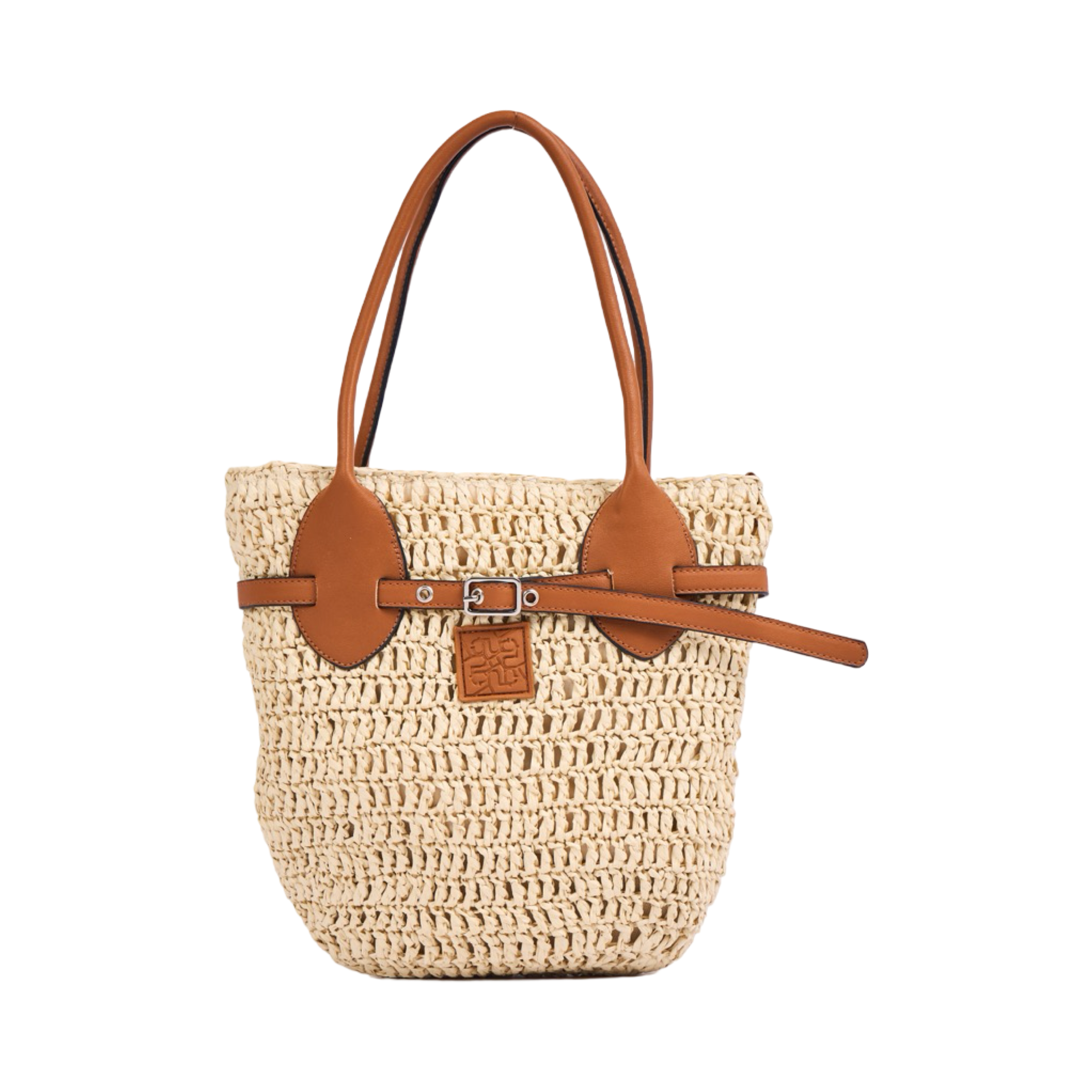 Everyday Earth – Straw Belt Tote Bag – Beige