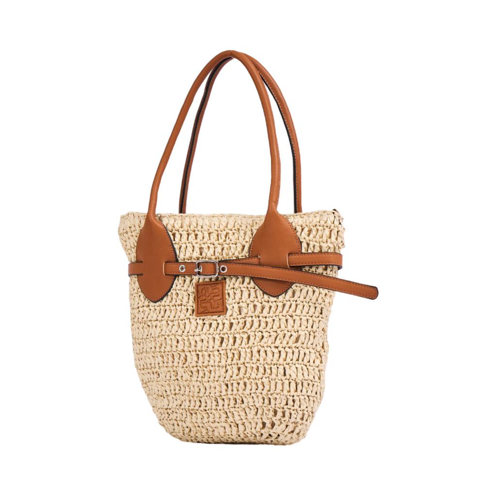 Everyday Earth – Straw Belt Tote Bag – Beige