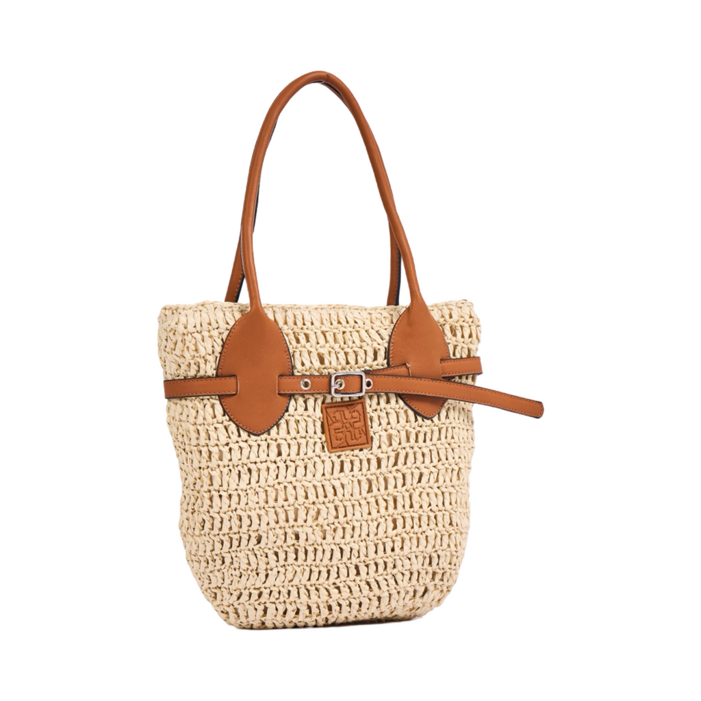 Everyday Earth – Straw Belt Tote Bag – Beige
