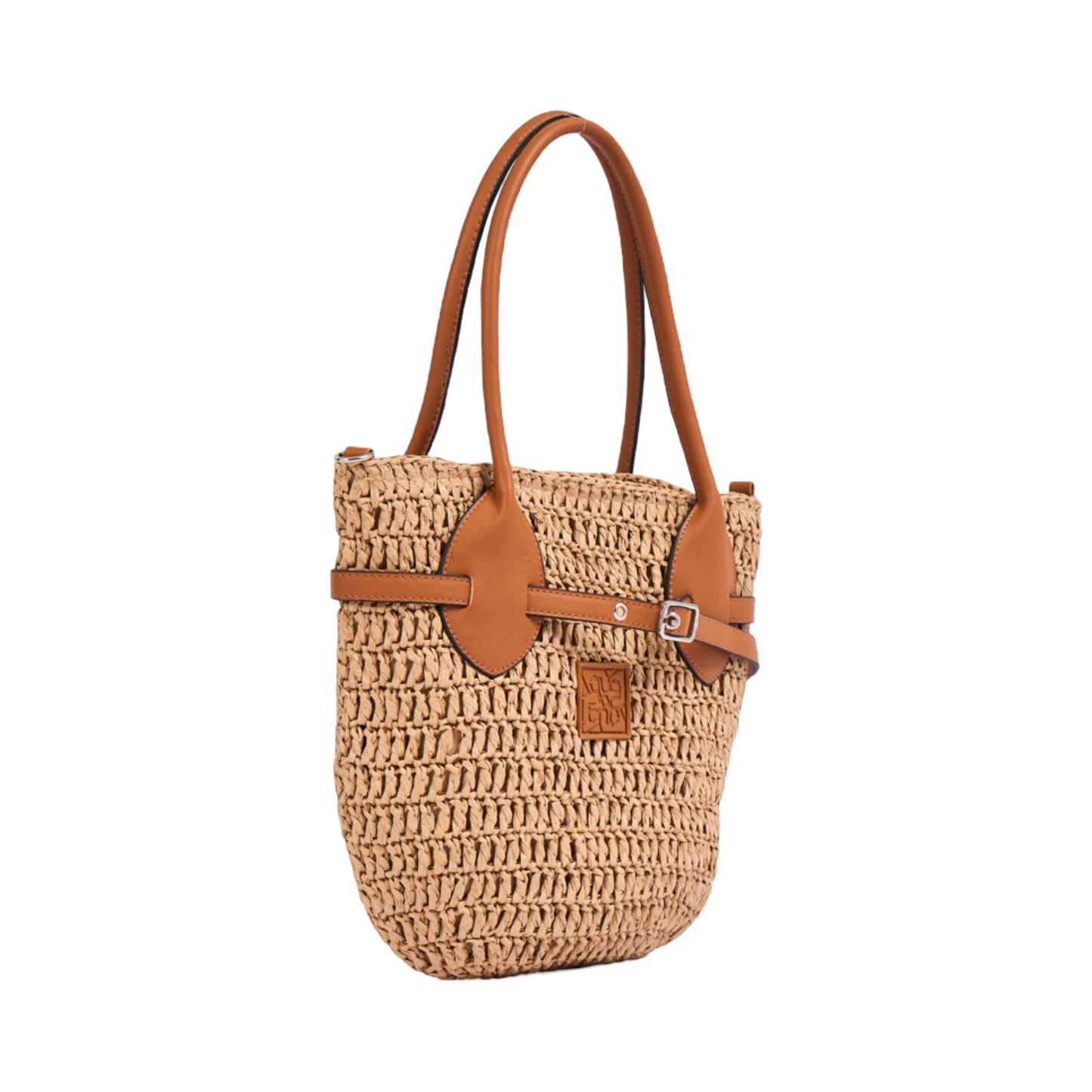 Everyday Earth – Straw Belt Tote Bag – Brown