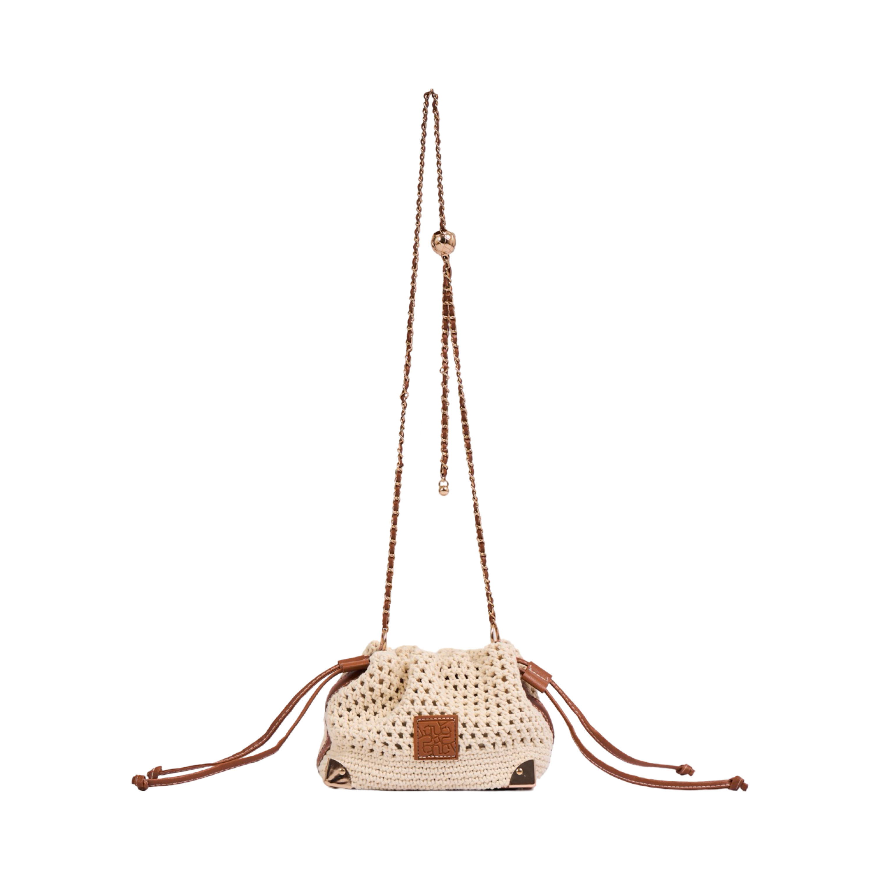 Dumpling Knitted Crossbody Bag - Beige
