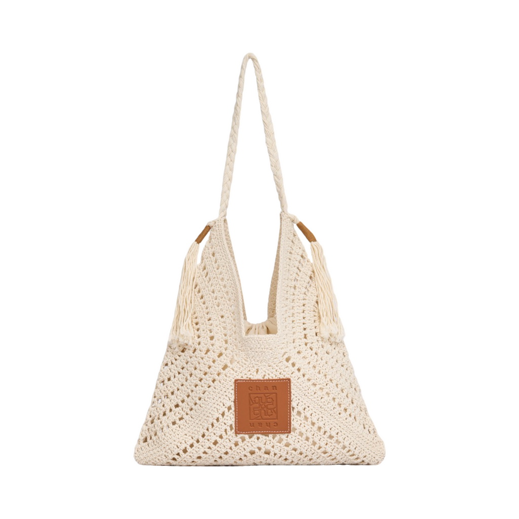 Knitted Tote Bag - White