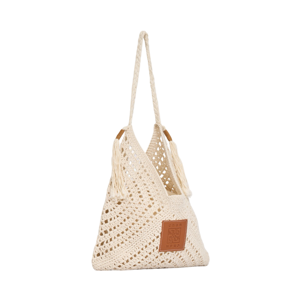 Knitted Tote Bag - White