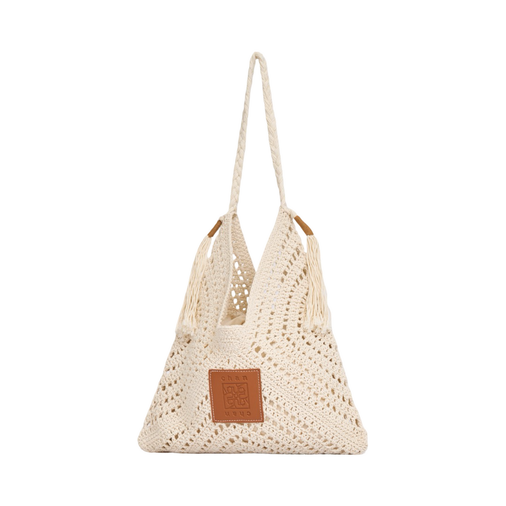 Knitted Tote Bag - White